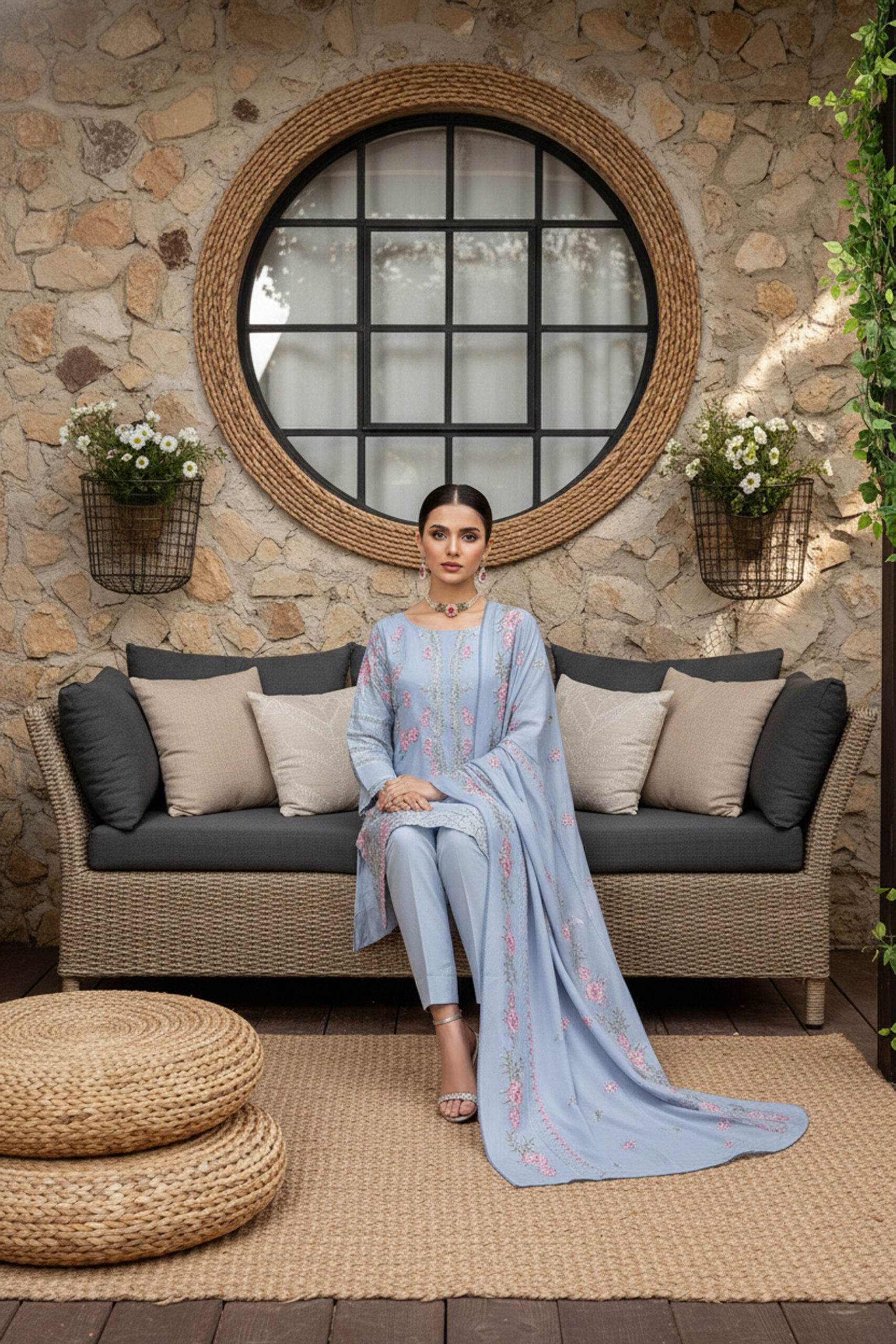 Rania’s Embroidered Elegance Unstitched 3-Piece Suit RNS-3P-EMB-010