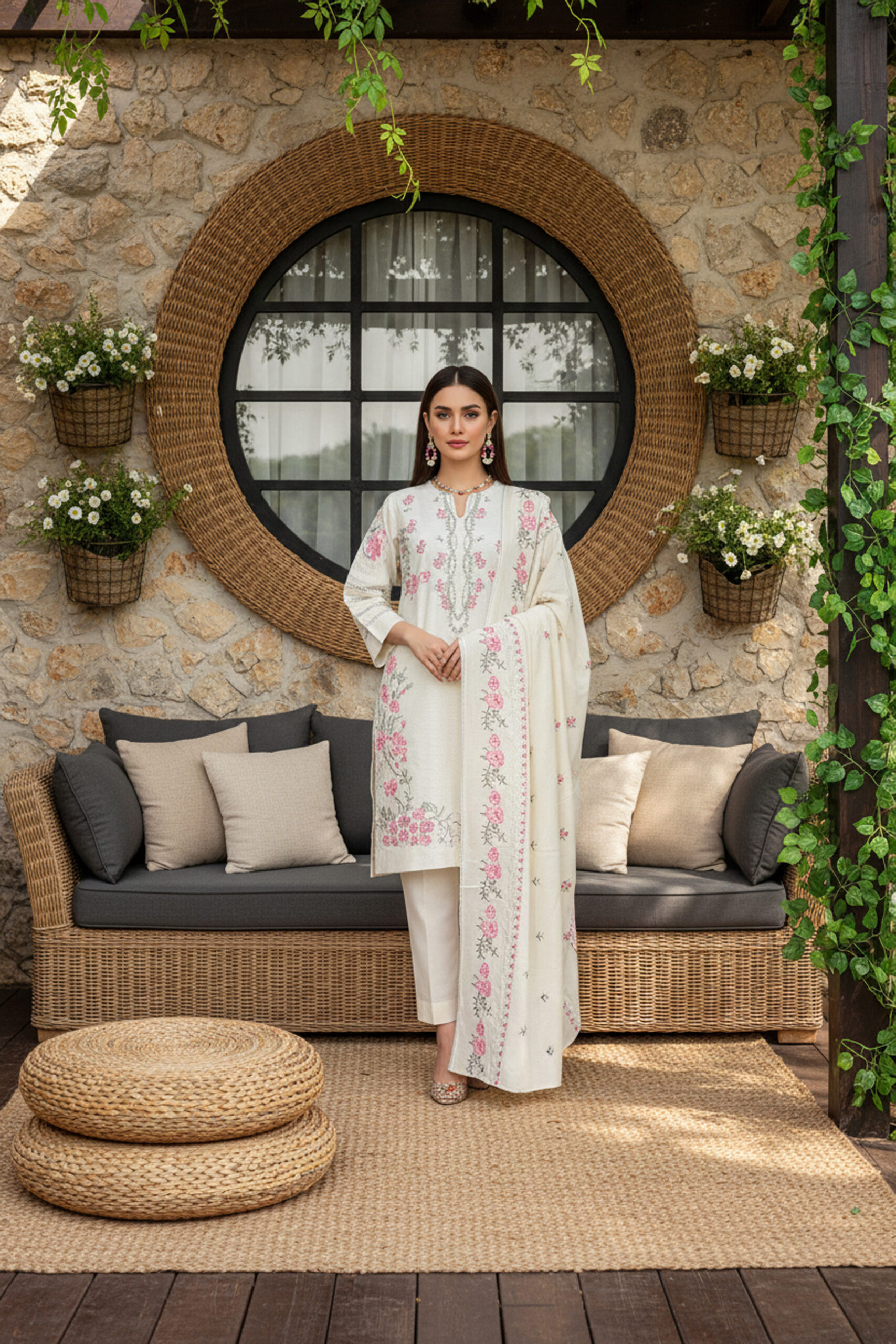 Rania’s Embroidered Elegance Unstitched 3-Piece Suit  RNS-3P-EMB-006