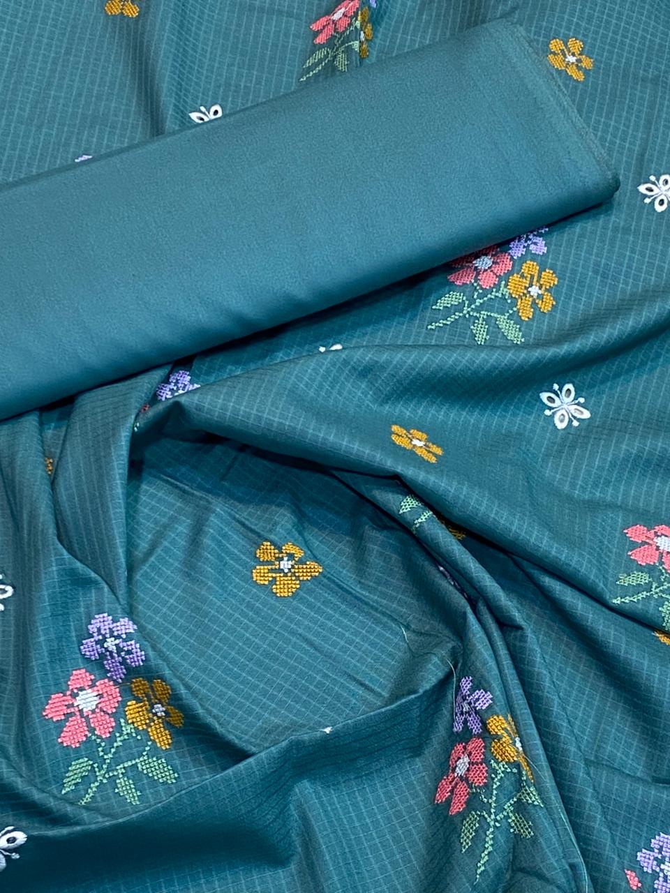 Rania’s Doria Marina Embroidered Unstitched 2-Piece Suit RNS-DM-406