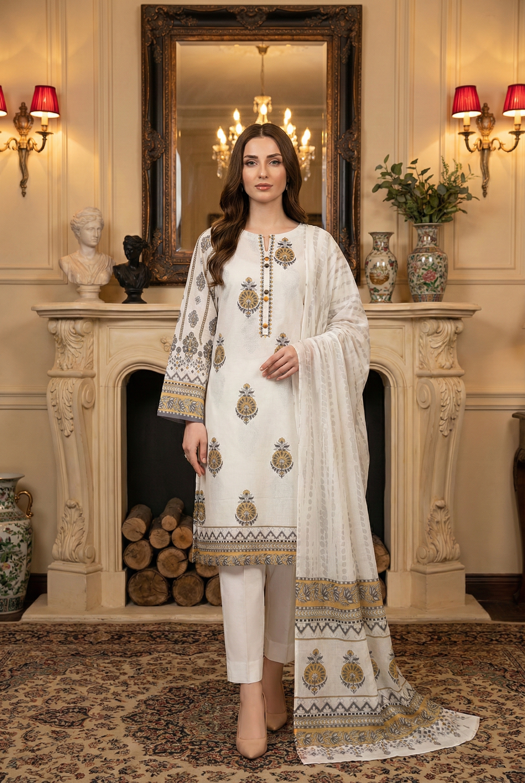 Rania’s Bana Dora Digital Panel 3-Piece Suit RNS-BDP-3P-214