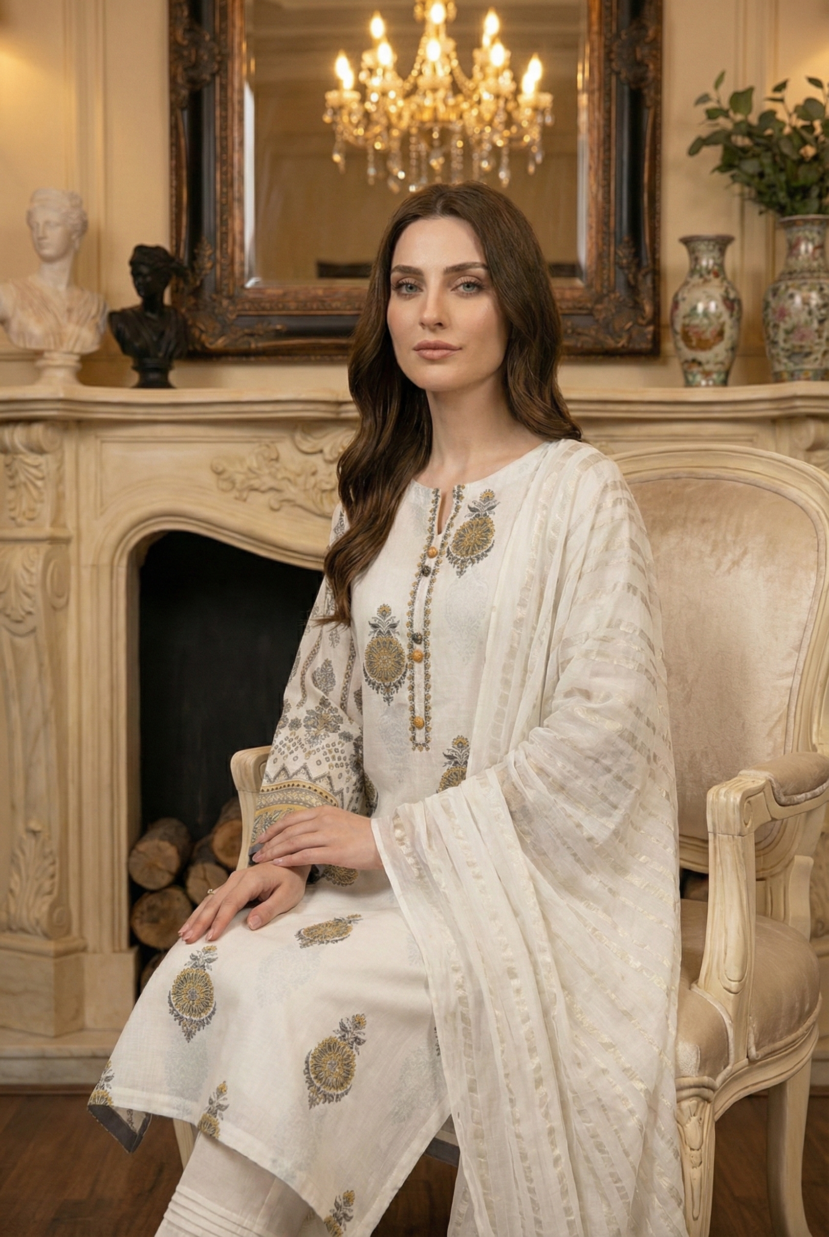 Rania’s Bana Dora Digital Panel 3-Piece Suit RNS-BDP-3P-214