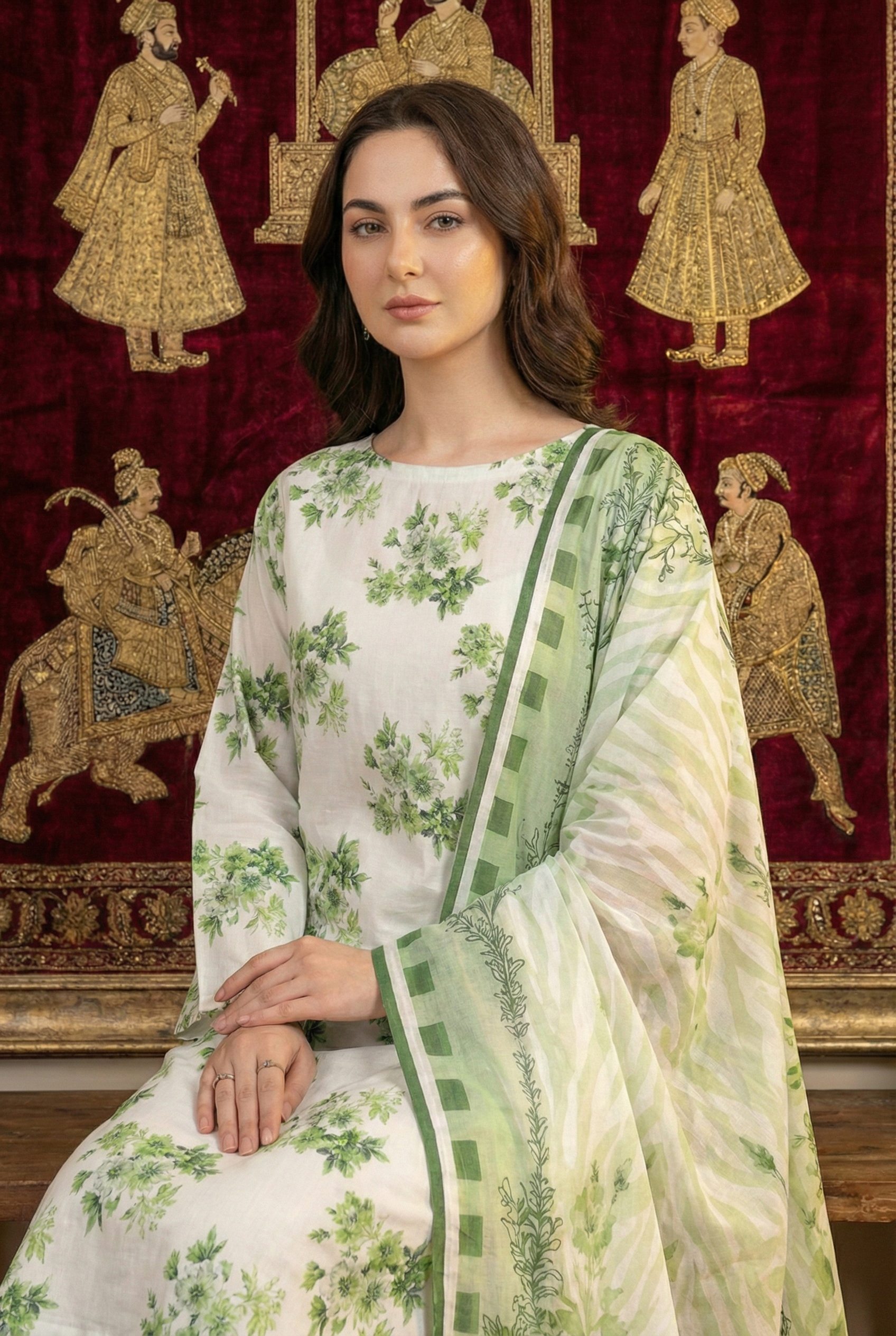 Rania’s Air Jet Cotton Digital Printed 3-Piece Full Suit RNS-AJC3-548