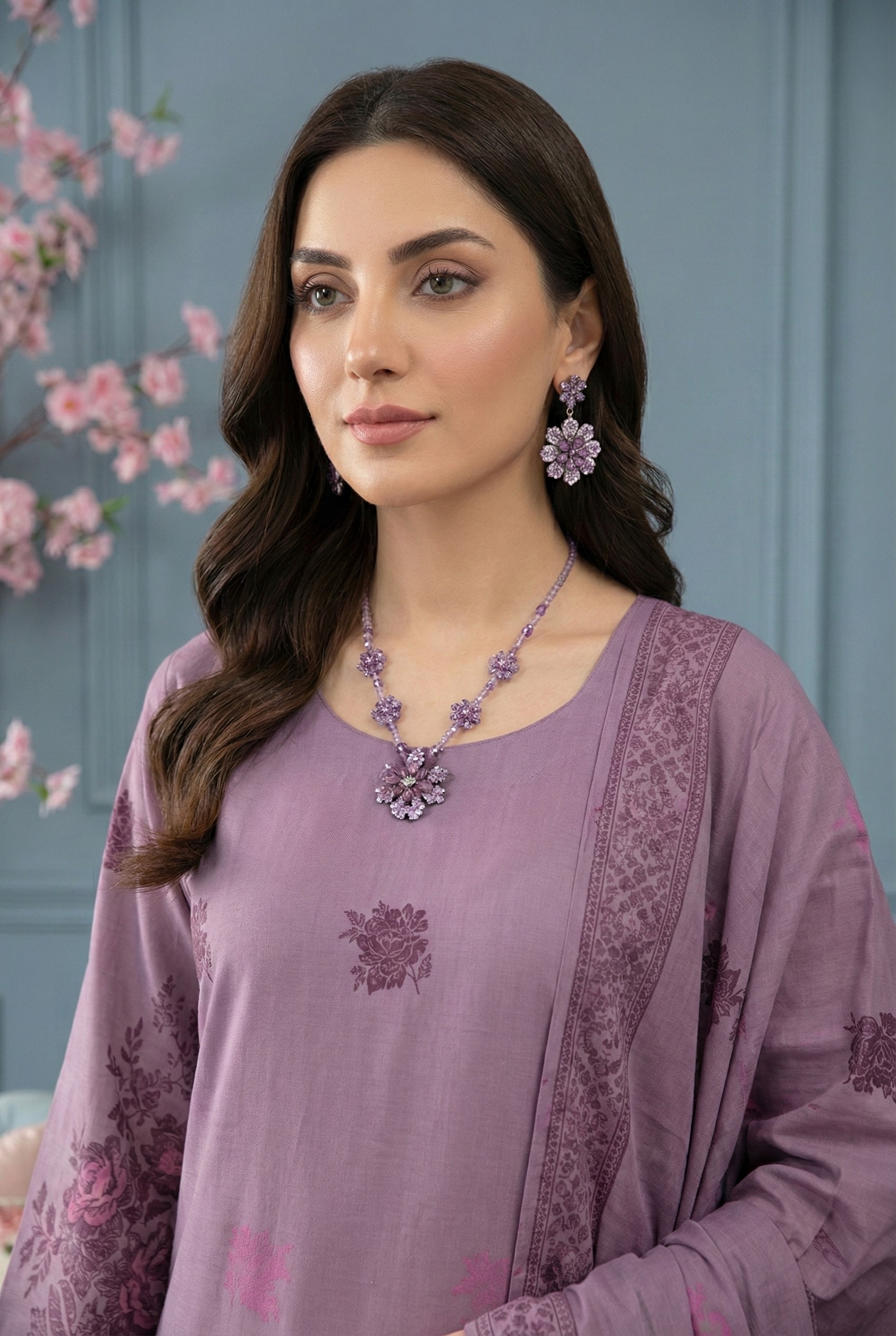 Rania’s Elegant Digital Brosha Jacquard Suit RNS-BRJ-ELG-513