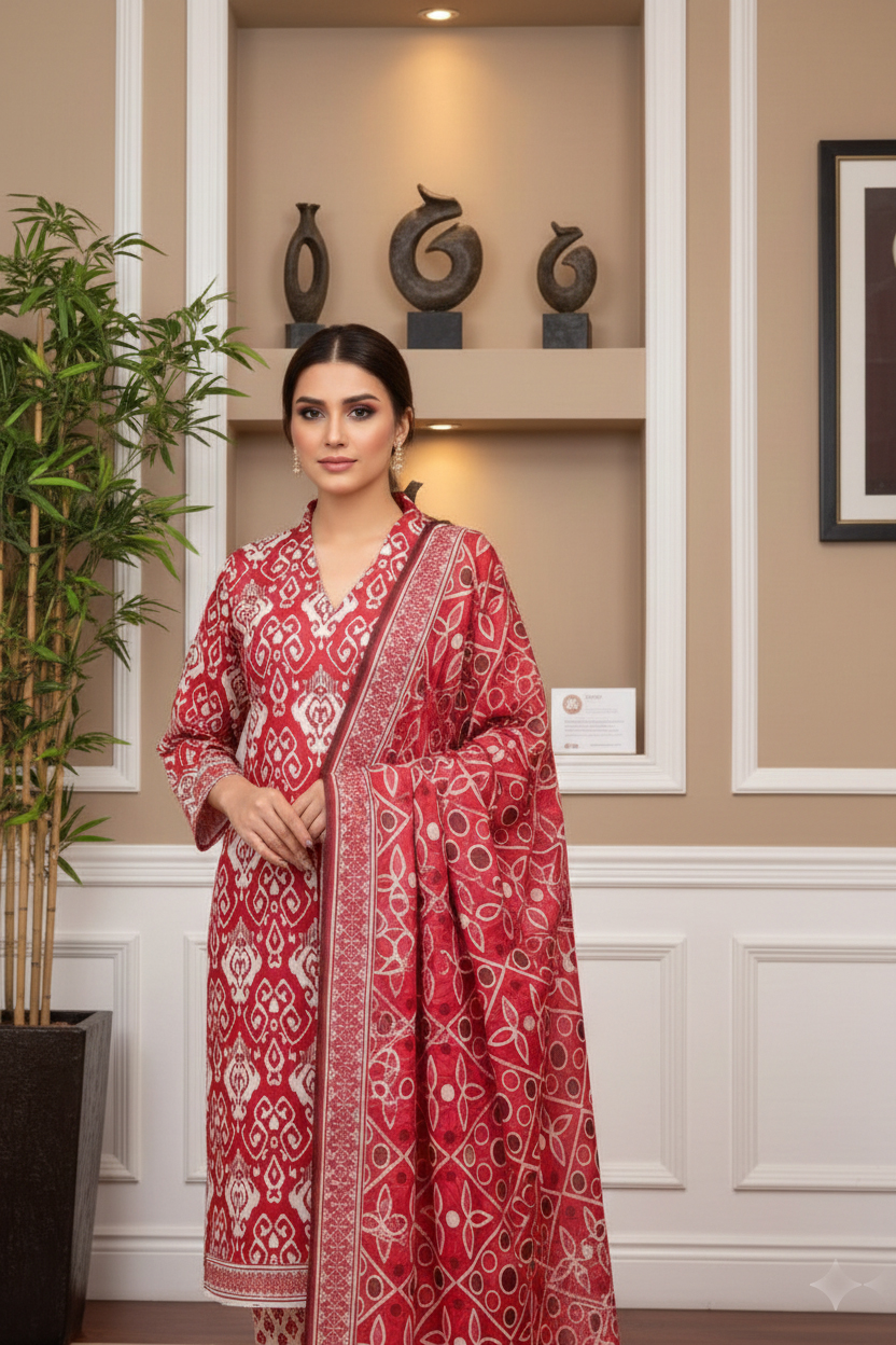 Rania’s Elegant Slub Lawn 3-Piece Suit RNS-DPC-3P-780