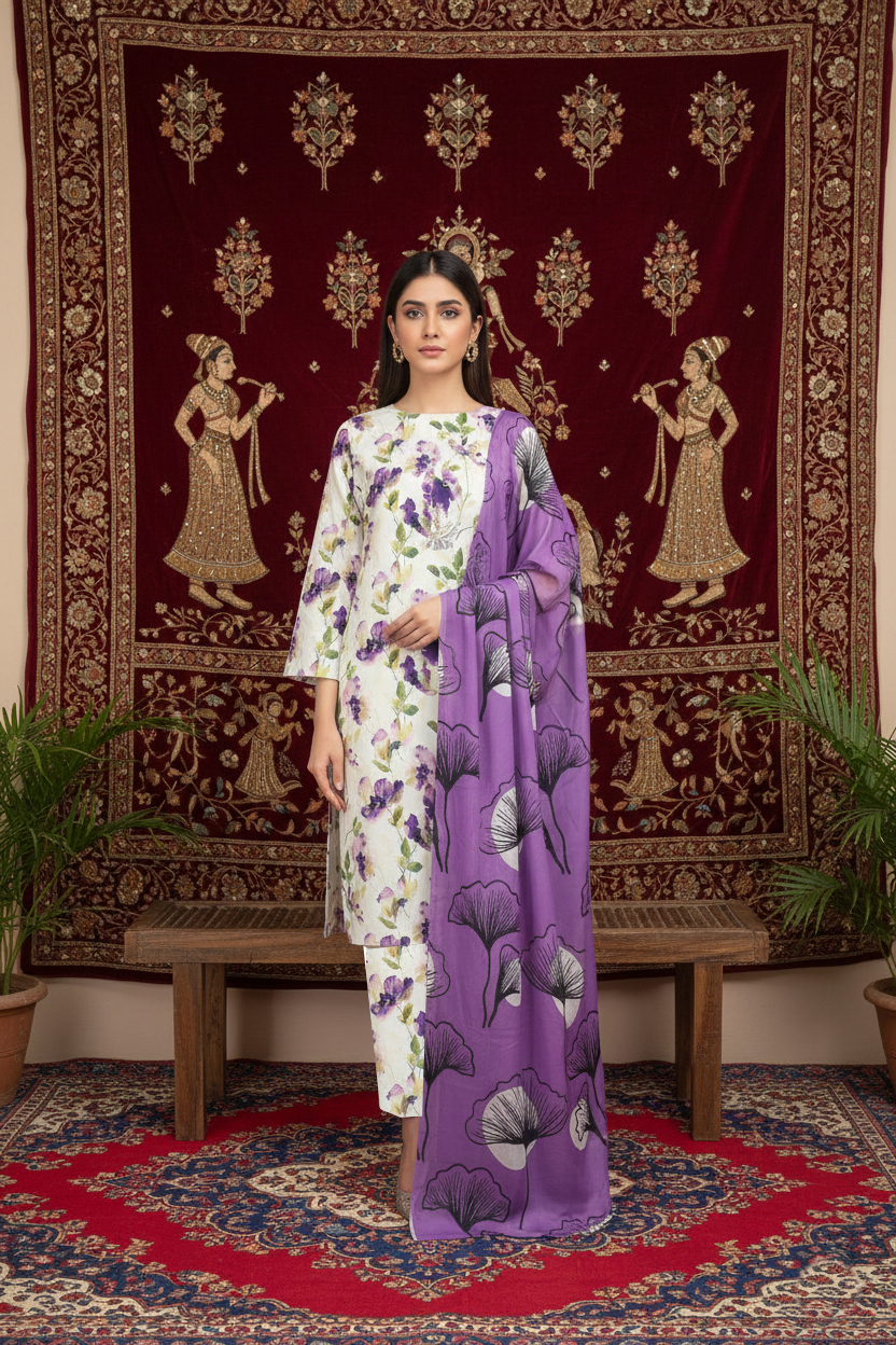 Rania’s Premium AirJet Cotton Digital Summer Suit RNS-AJC3-557