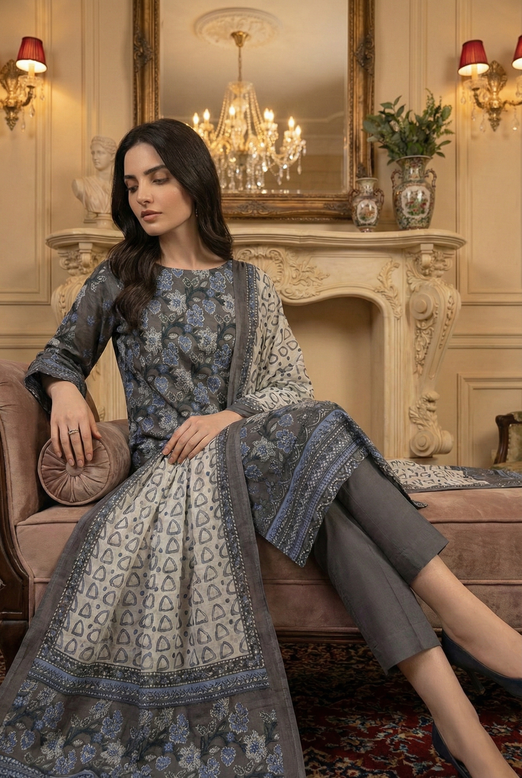 Rania’s Bana Dora Digital Panel 3-Piece Suit RNS-BDP-3P-223