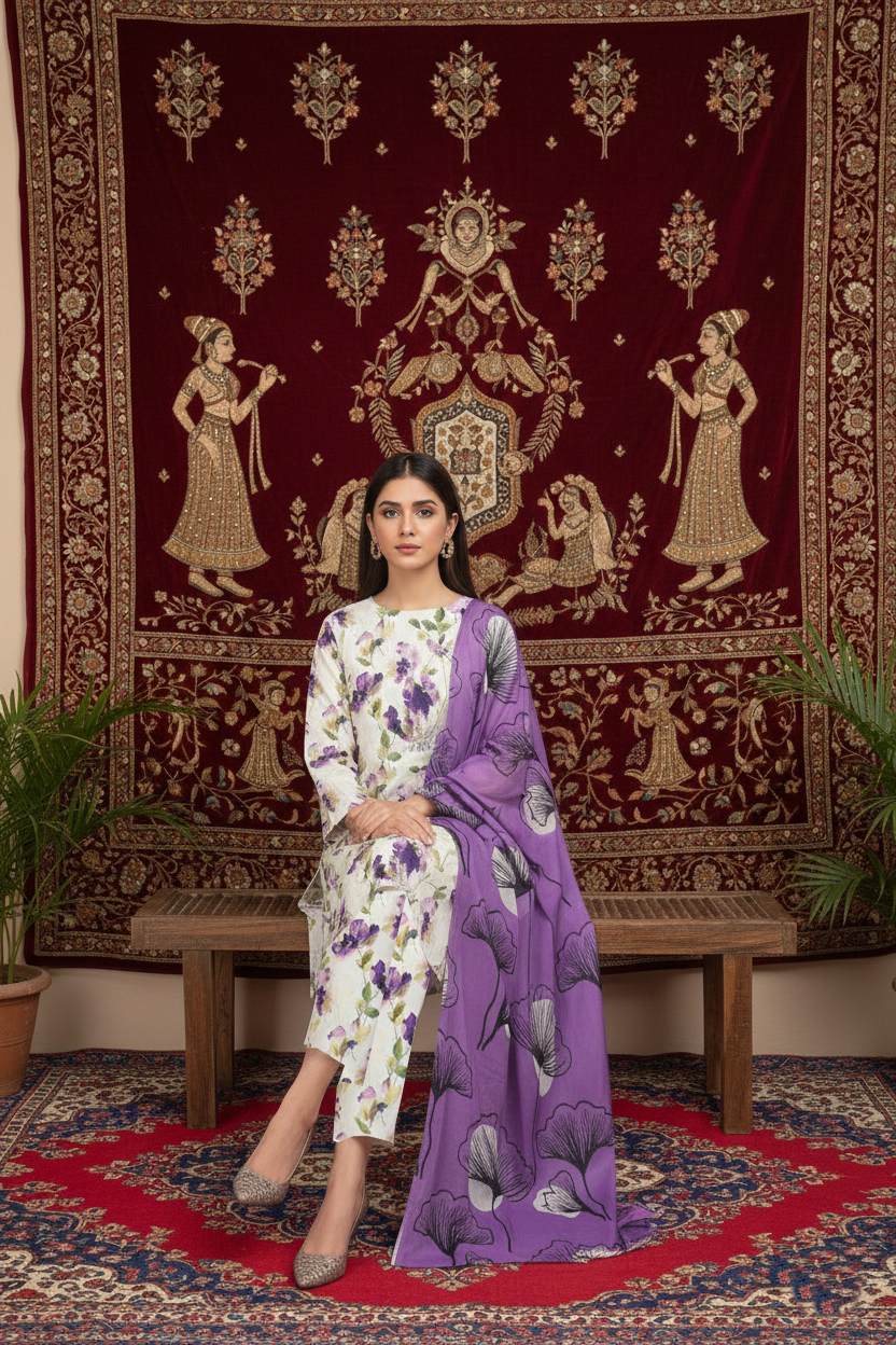 Rania’s Premium AirJet Cotton Digital Summer Suit RNS-AJC3-557