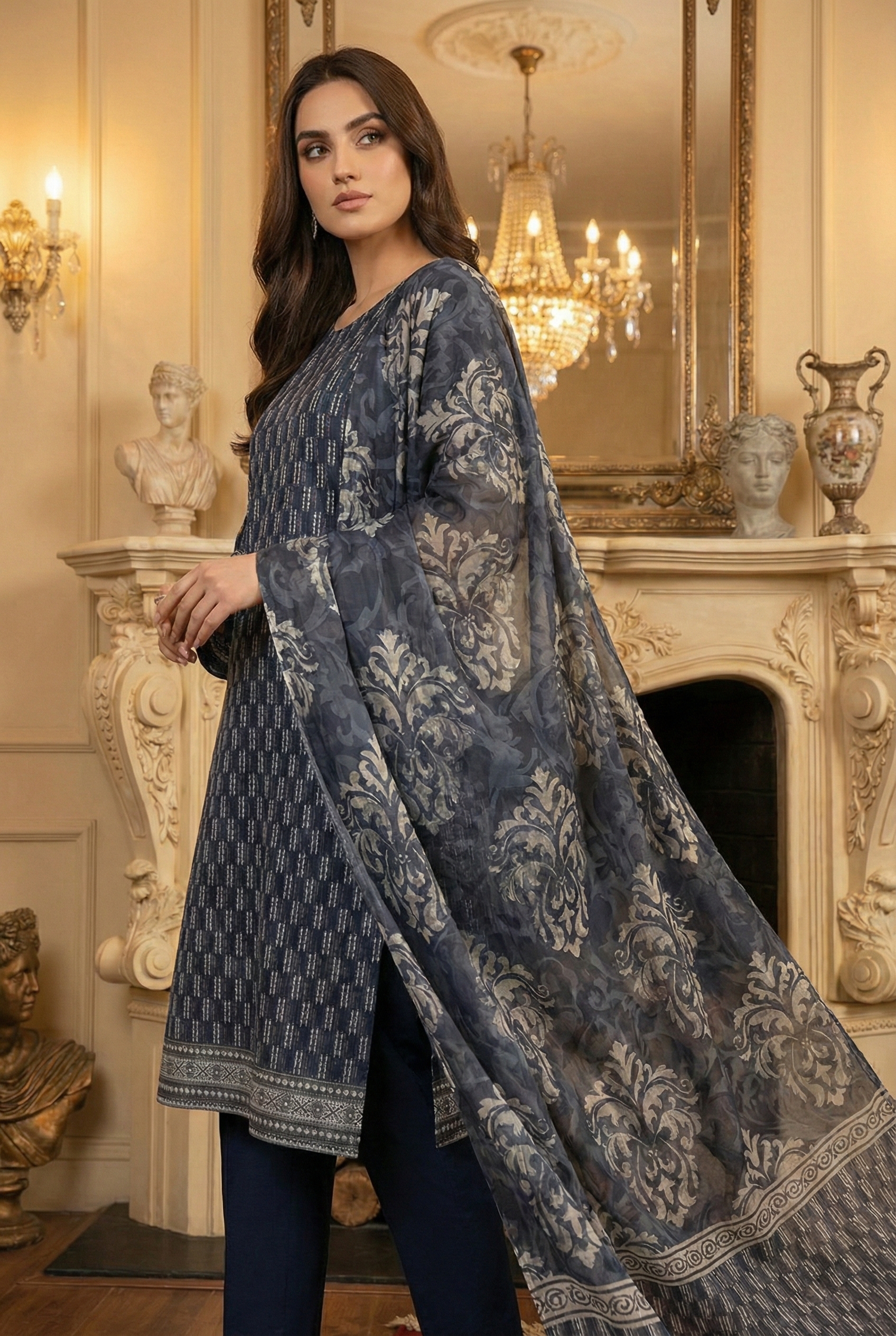 Rania’s Bana Dora Digital Panel 3-Piece Suit RNS-BDP-3P-224