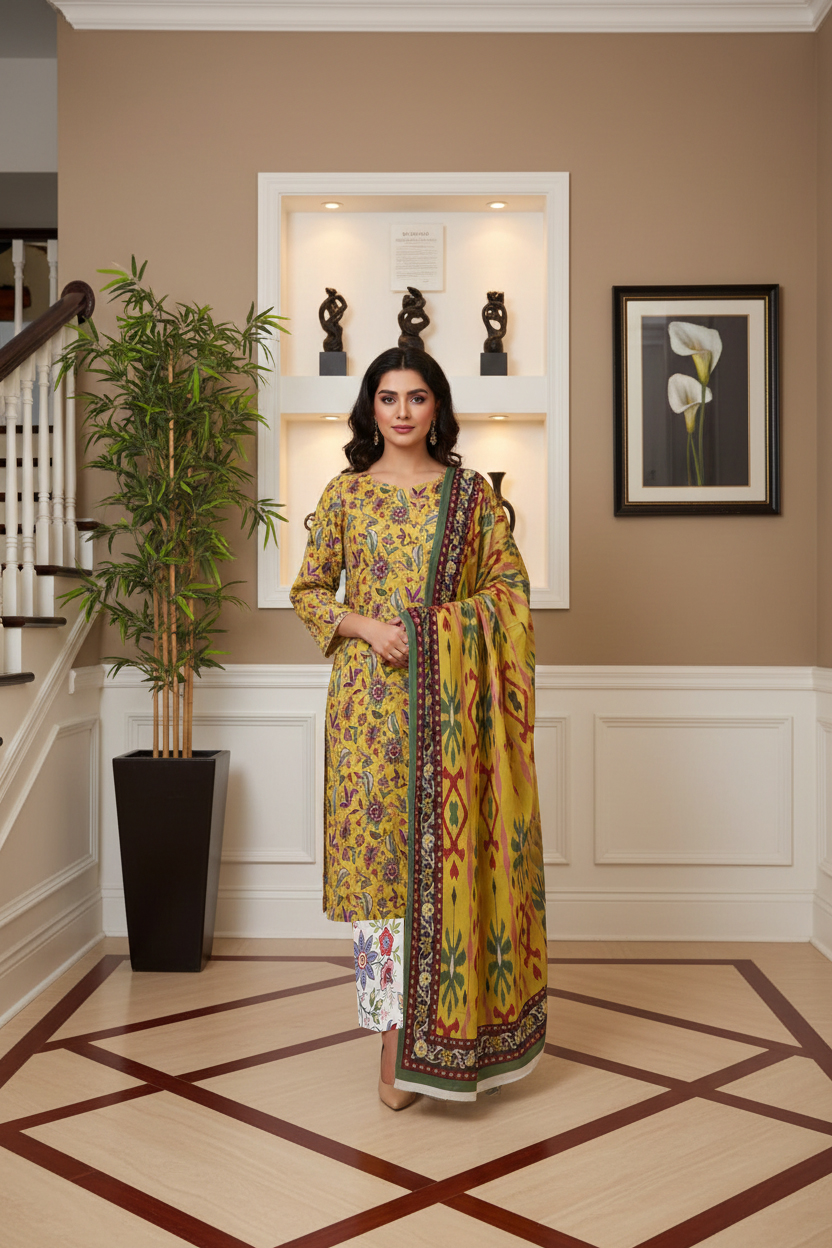 Rania’s Elegant Slub Lawn 3-Piece Suit RNS-DPC-3P-781