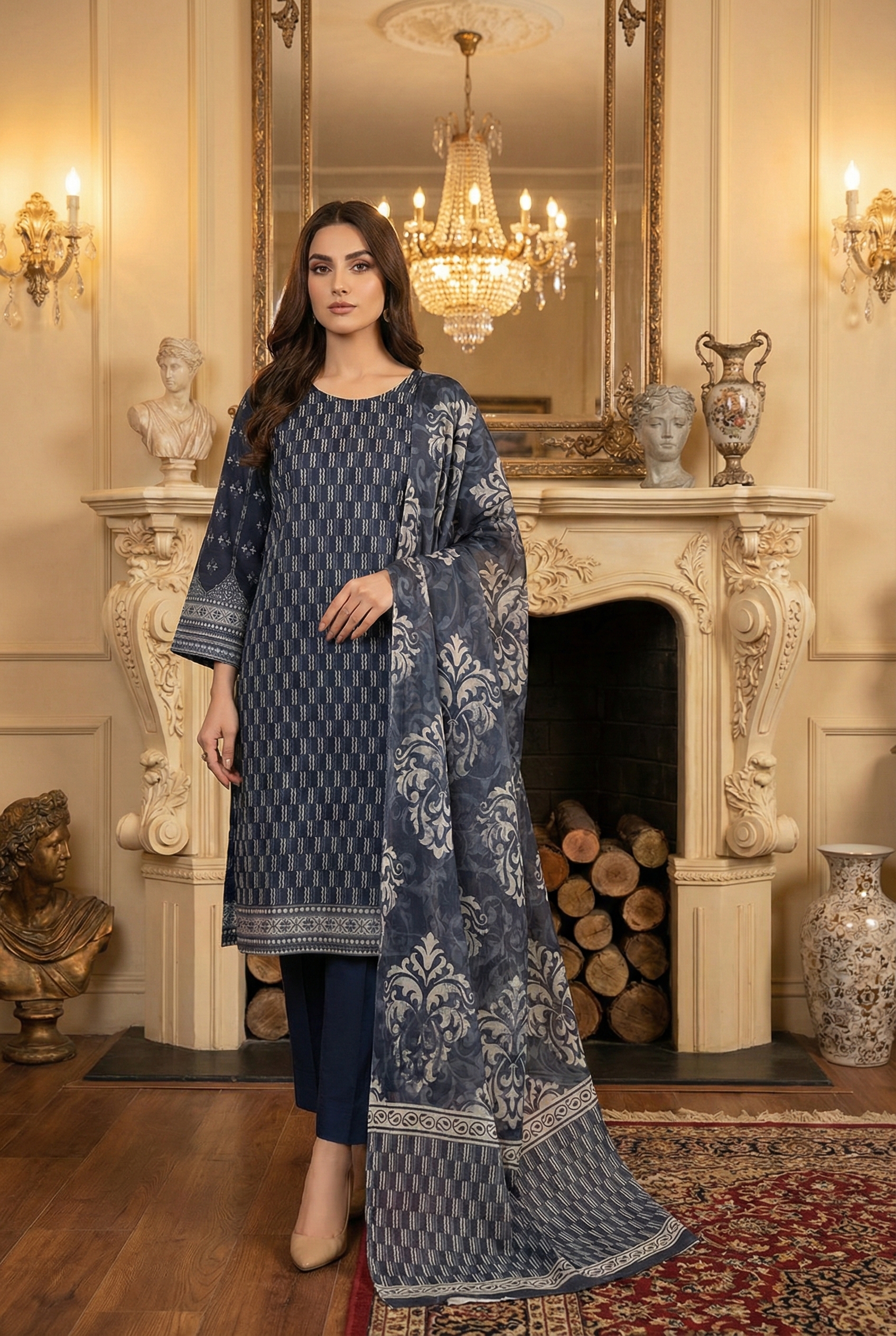 Rania’s Bana Dora Digital Panel 3-Piece Suit RNS-BDP-3P-224