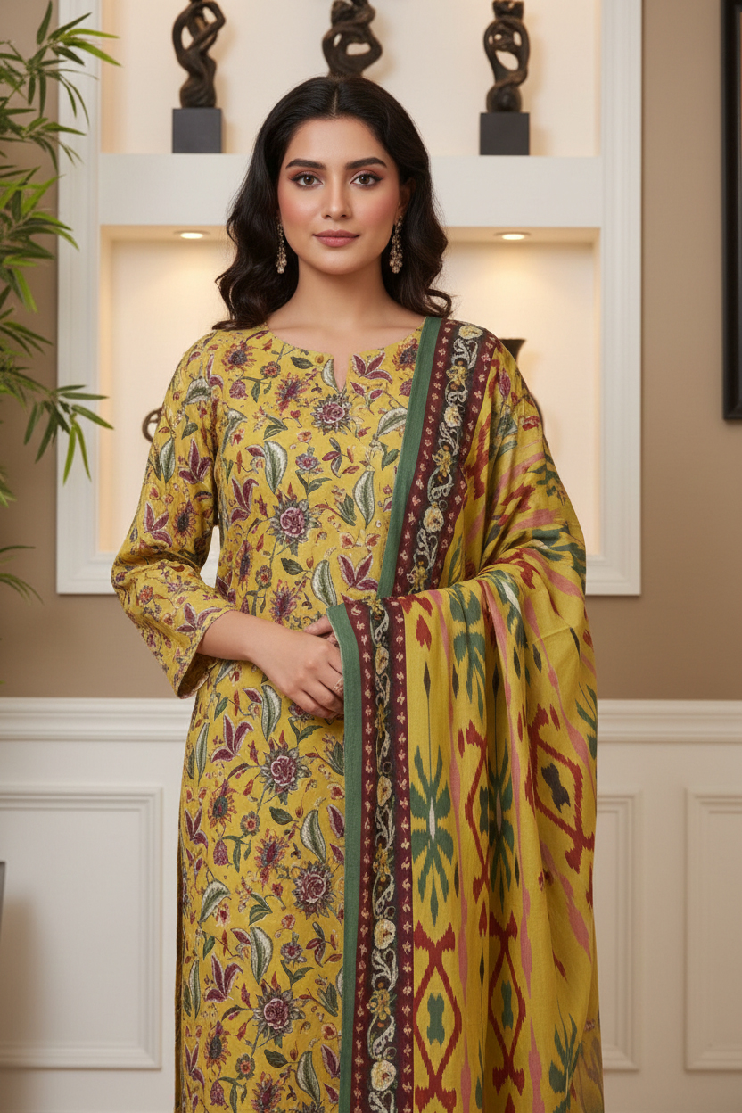 Rania’s Elegant Slub Lawn 3-Piece Suit RNS-DPC-3P-781