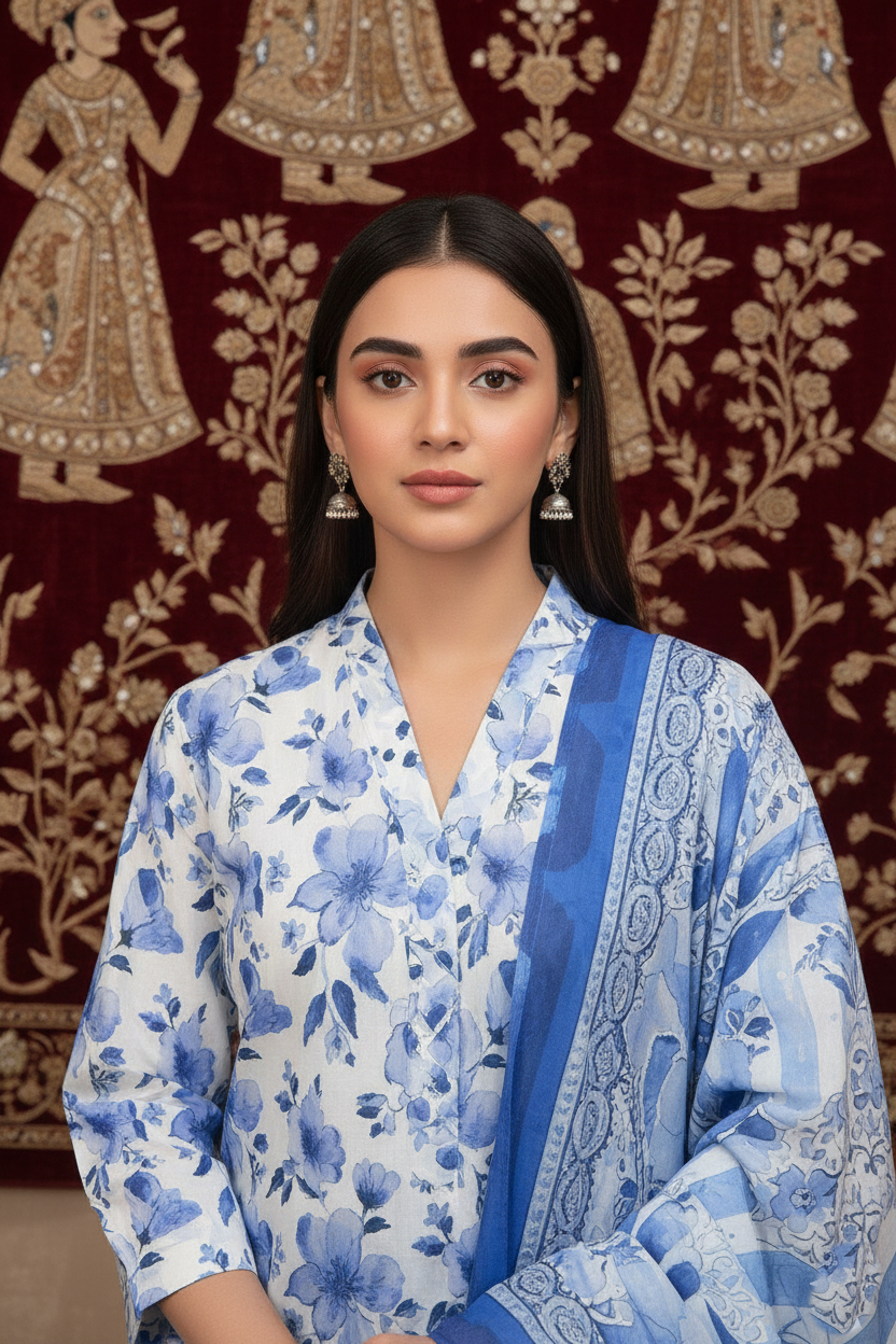 Rania’s Premium AirJet Cotton Digital Summer Suit RNS-AJC3-559