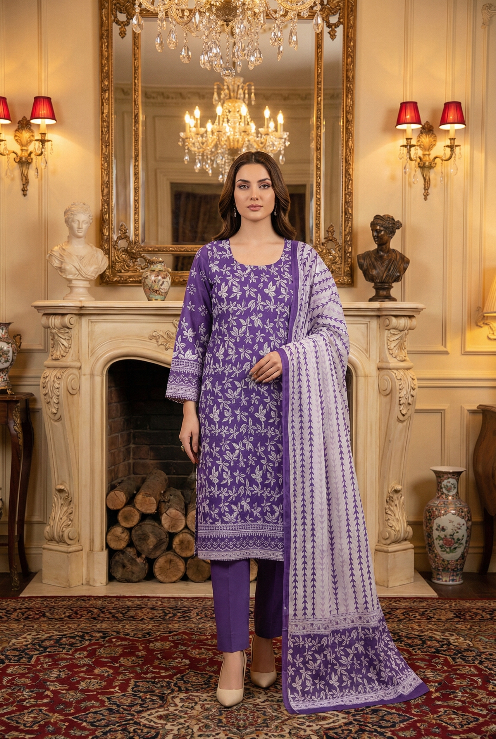 Rania’s Bana Dora Digital Panel 3-Piece Suit RNS-BDP-3P-225