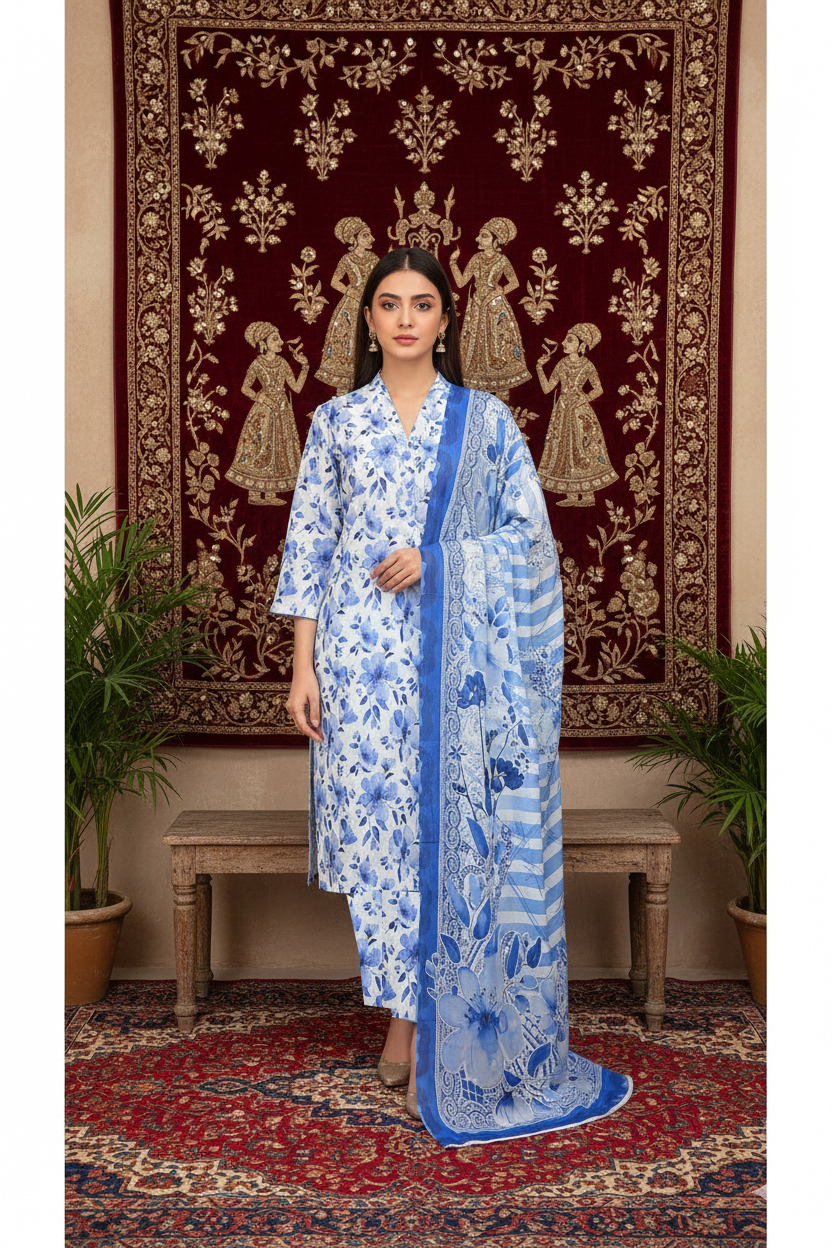 Rania’s Premium AirJet Cotton Digital Summer Suit RNS-AJC3-559