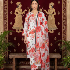 Rania’s Soft AirJet Cotton Printed 3-Piece Casual Suit RNS-AJC3-560