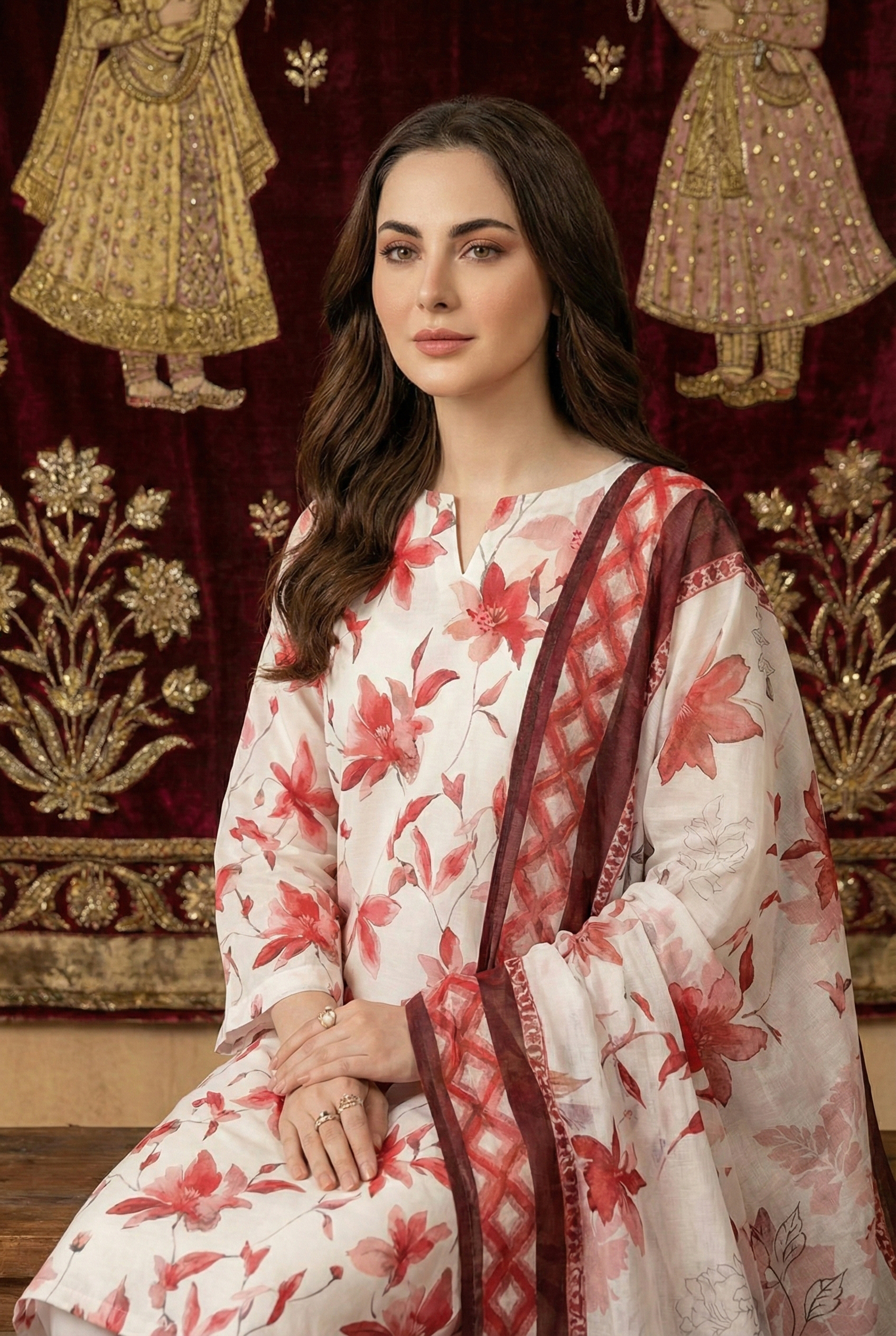 Rania’s Soft AirJet Cotton Printed 3-Piece Casual Suit RNS-AJC3-561