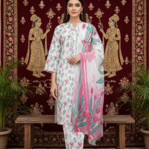 Rania’s Soft AirJet Cotton Printed 3-Piece Casual Suit RNS-AJC3-562