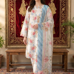 Rania’s Soft AirJet Cotton Printed 3-Piece Casual Suit RNS-AJC3-563