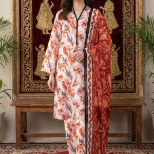 Rania’s Soft AirJet Cotton Printed 3-Piece Casual Suit RNS-AJC3-565