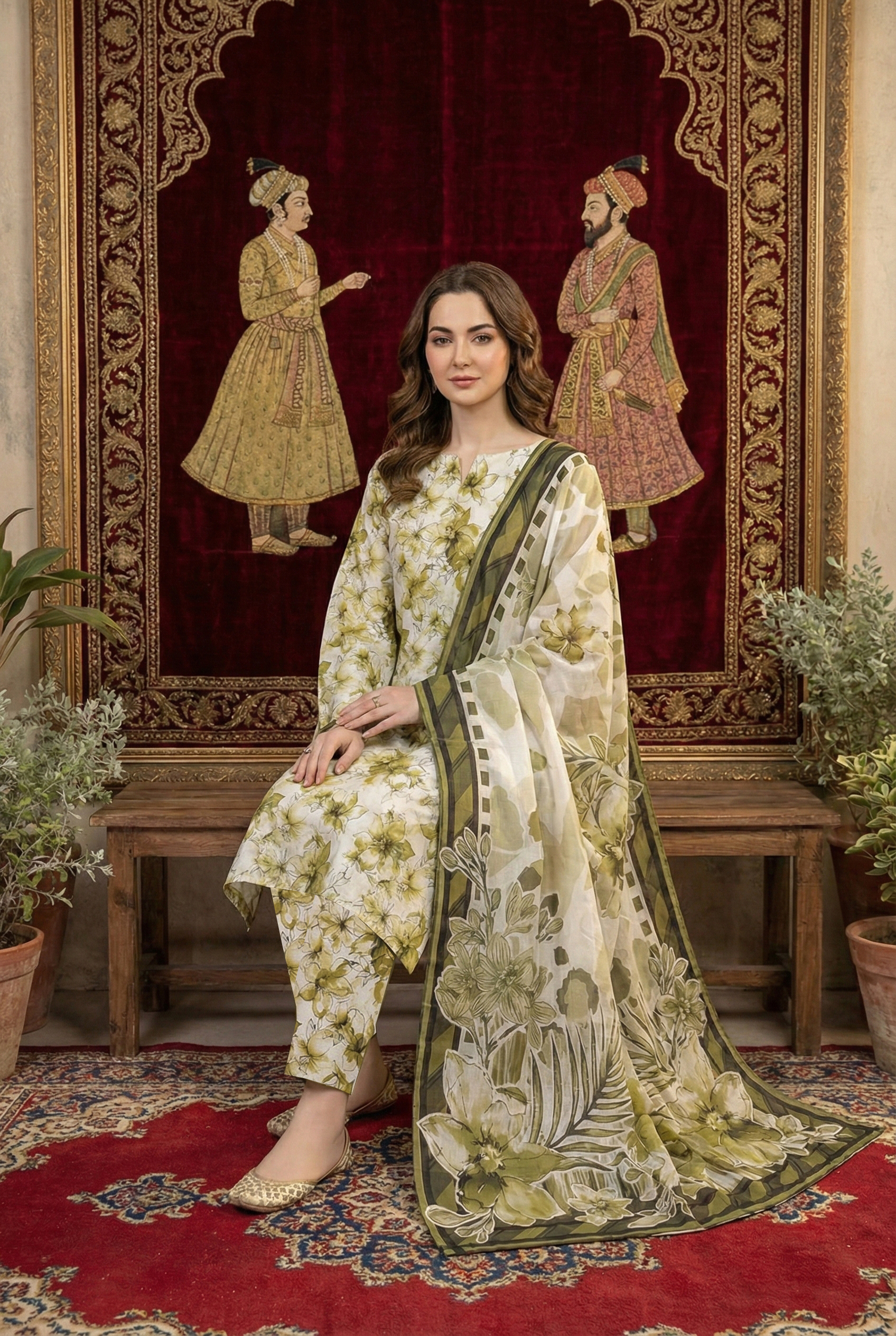 Rania’s Soft AirJet Cotton Printed 3-Piece Casual Suit RNS-AJC3-566