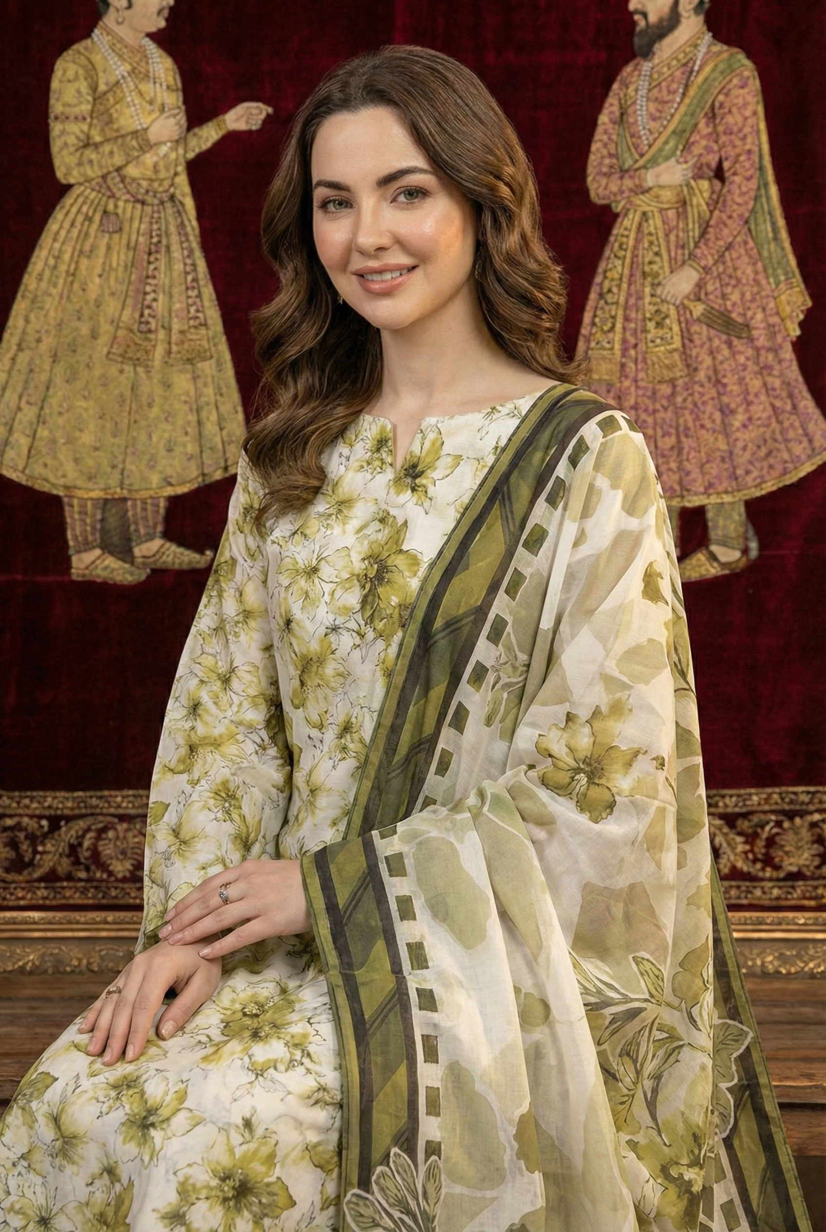 Rania’s Soft AirJet Cotton Printed 3-Piece Casual Suit RNS-AJC3-566 - Image 3