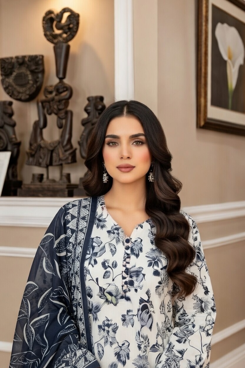 Rania’s Printed Cotton Everyday 3-Piece Suit RNS-DPC-3P-772