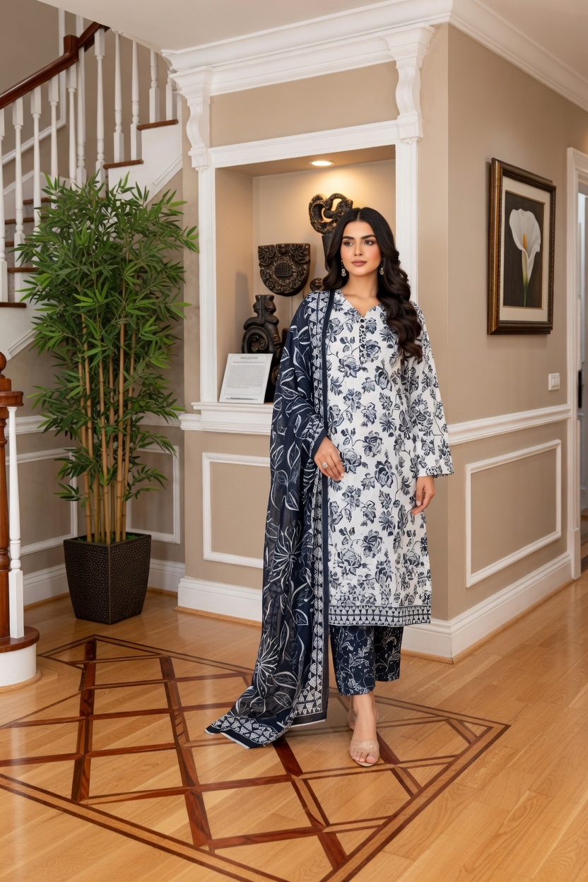 Rania’s Printed Cotton Everyday 3-Piece Suit RNS-DPC-3P-772