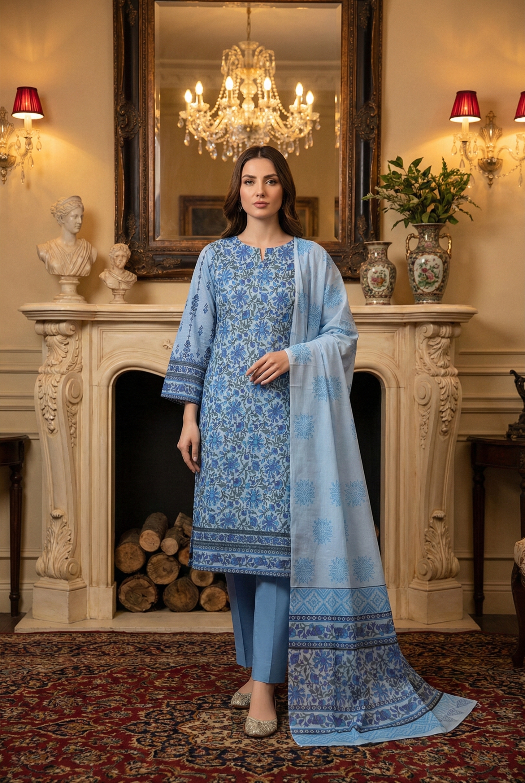 Rania’s Bana Dora Digital Panel 3-Piece Suit RNS-BDP-3P-215