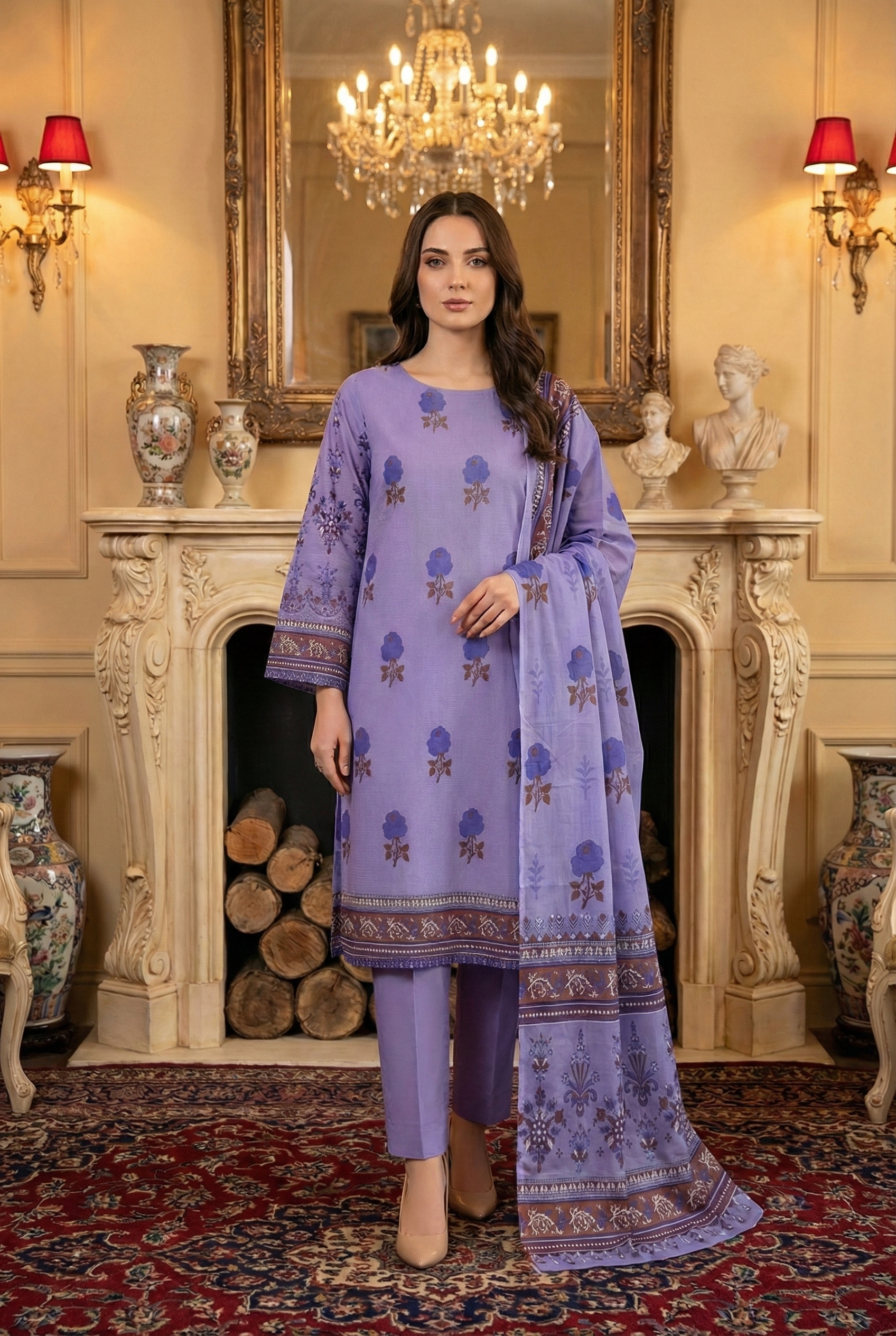 Rania’s Bana Dora Digital Panel 3-Piece Suit RNS-BDP-3P-216