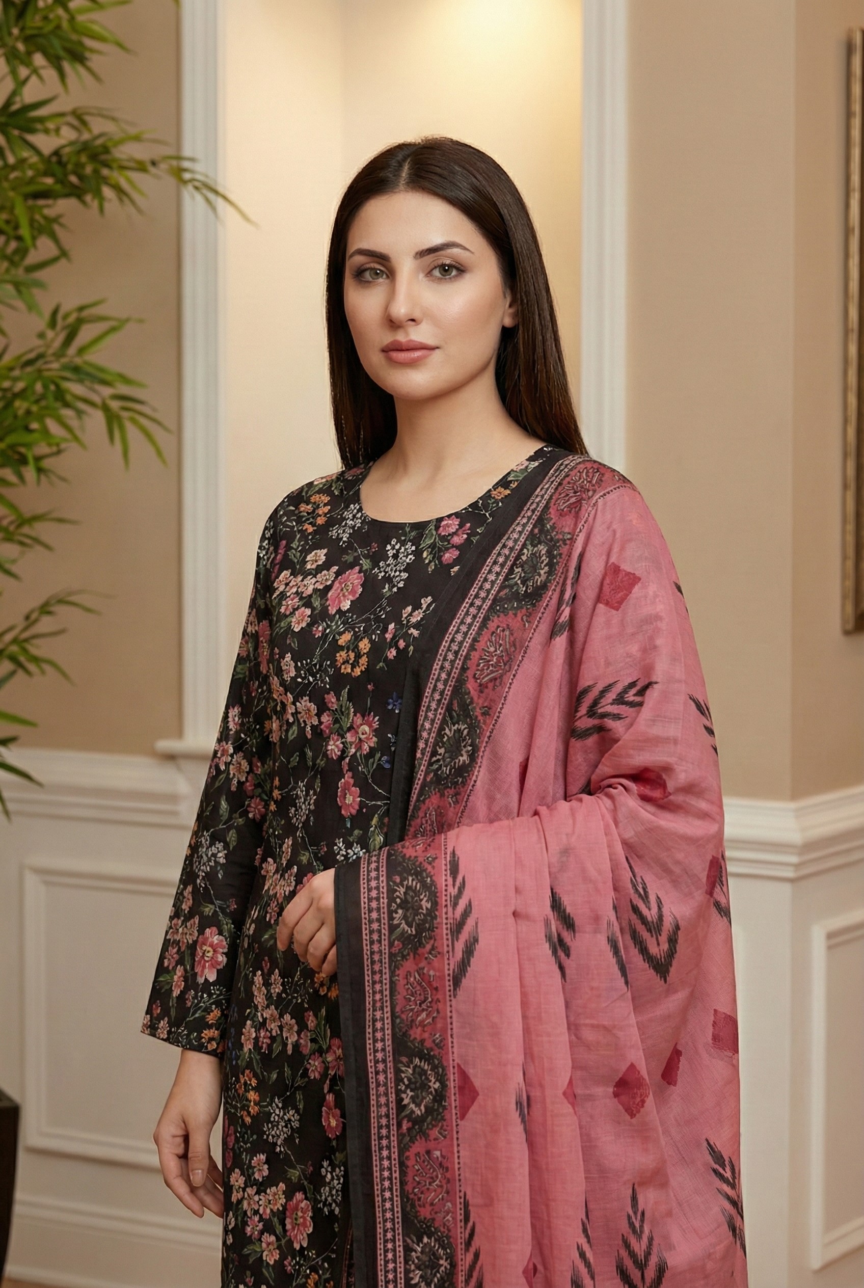Rania’s Printed Cotton Everyday 3-Piece Suit RNS-DPC-3P-774