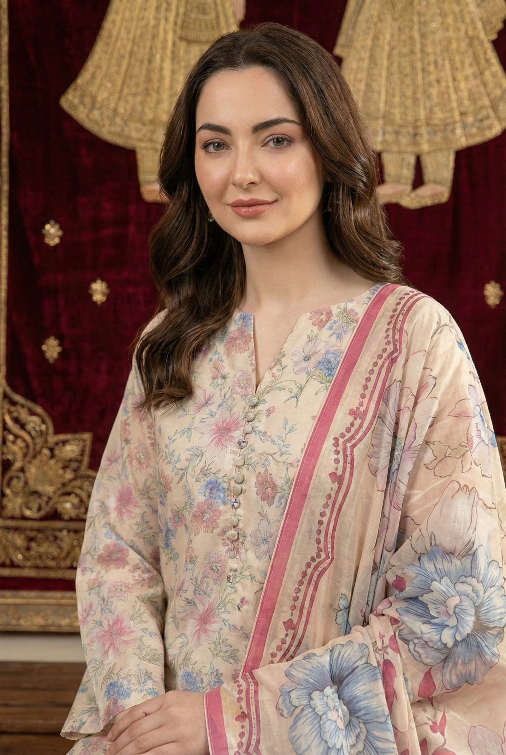 Rania’s Air Jet Cotton Digital Printed 3-Piece Full Suit RNS-AJC3-551