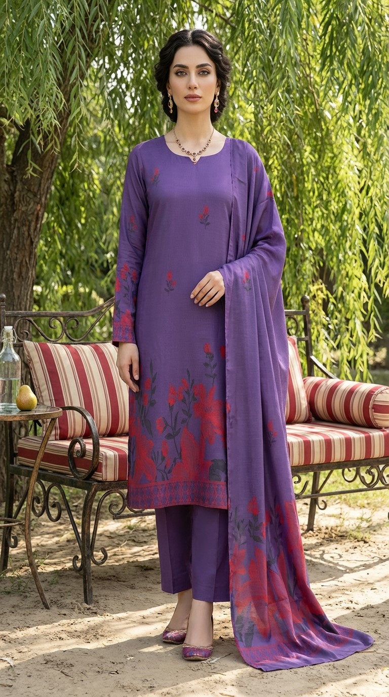 Rania’s Digital Brosha Jacquard Weave 3-Piece Suit RNS-DBJ-3P-737