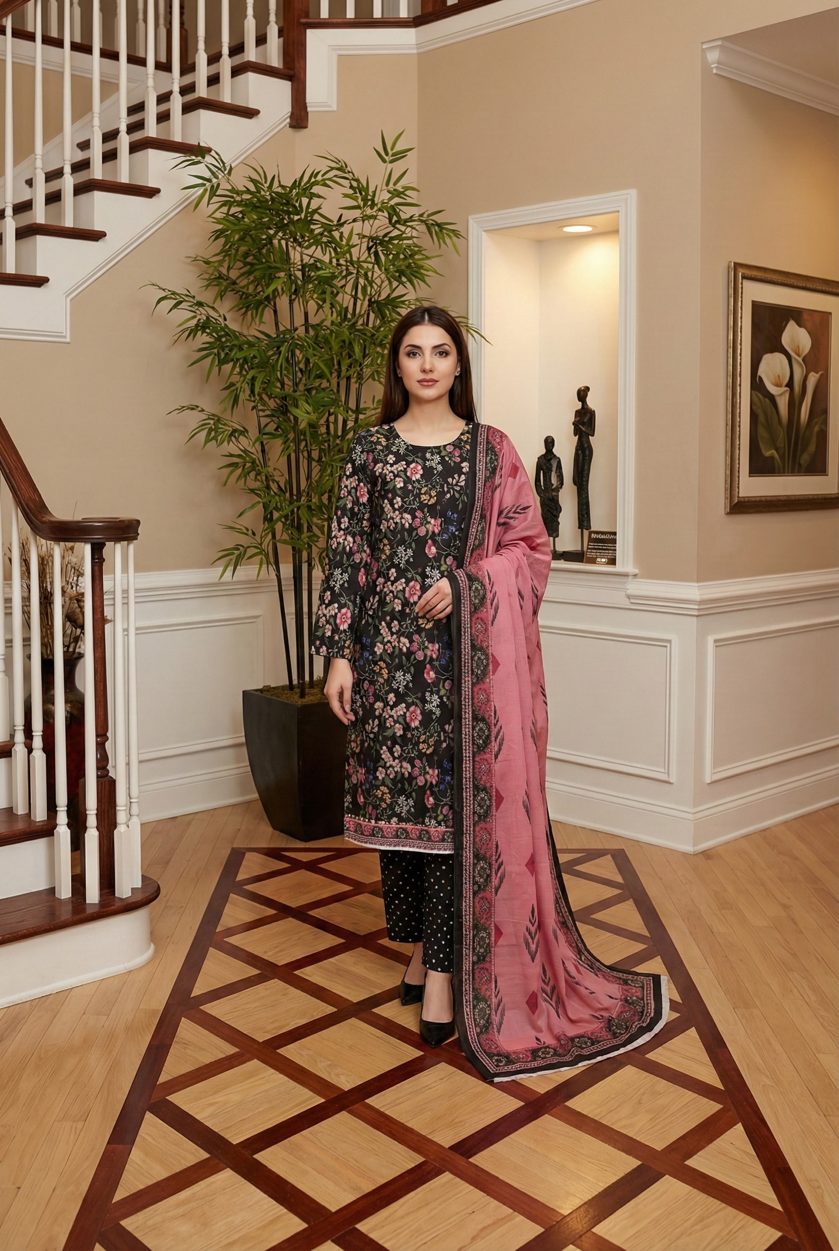 Rania’s Printed Cotton Everyday 3-Piece Suit RNS-DPC-3P-774