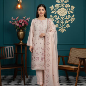 Rania’s Slub Lawn Light Sequins Embroidered 3-Piece Suit RNS-SLB-3PC-924