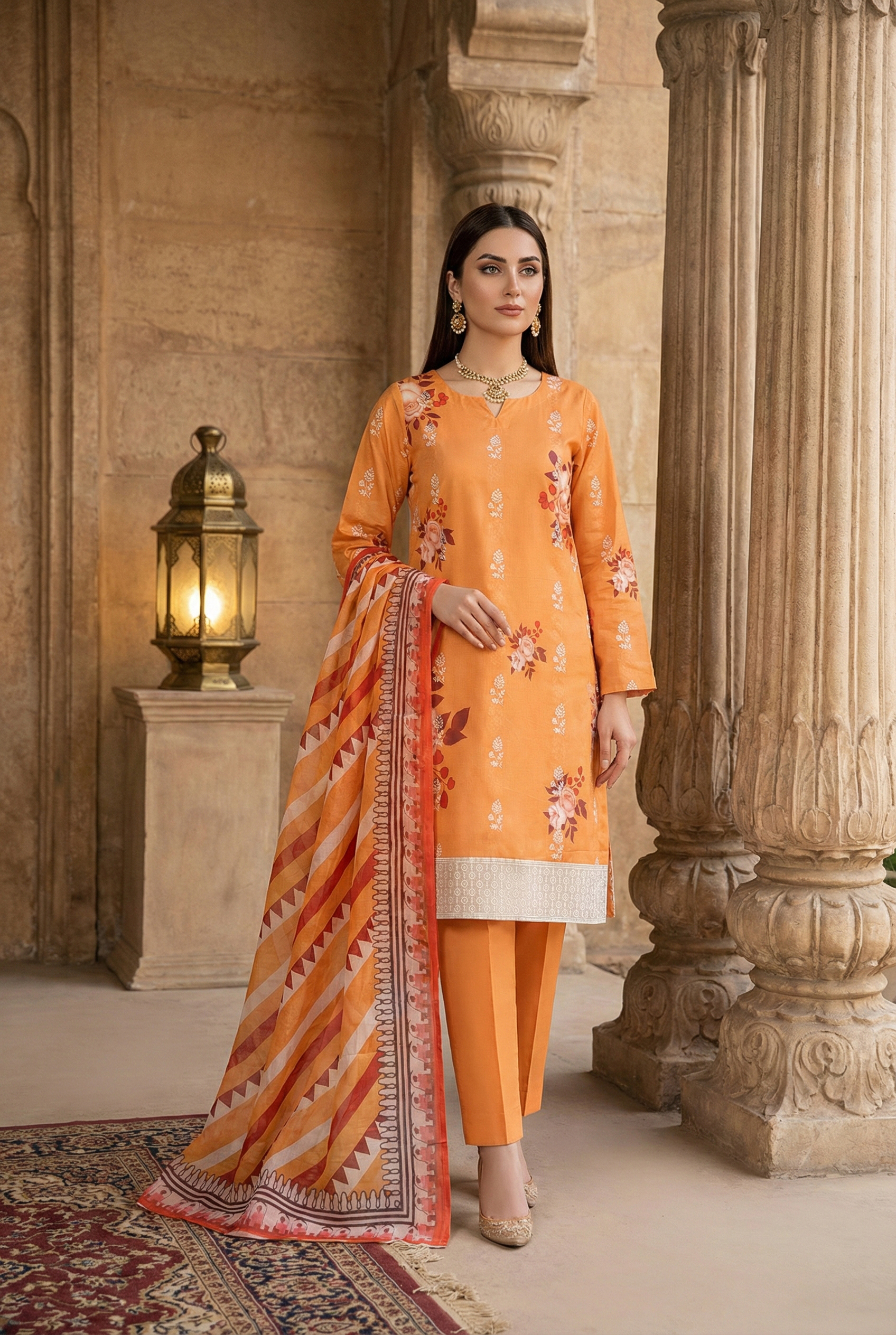 Rania’s Digital Lawn Schiffli 3-Piece Suit RNS-DLS-3P-909