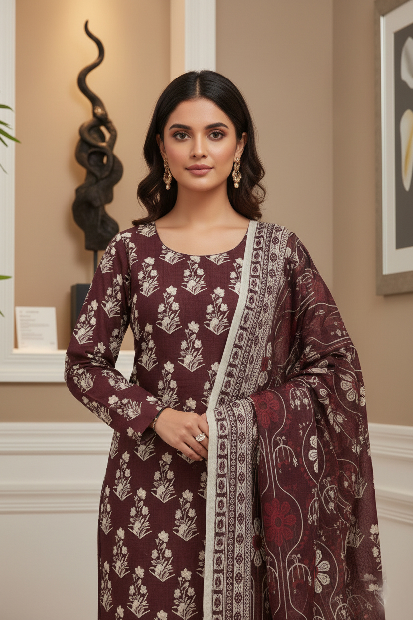 Rania’s Printed Cotton Everyday 3-Piece Suit RNS-DPC-3P-775