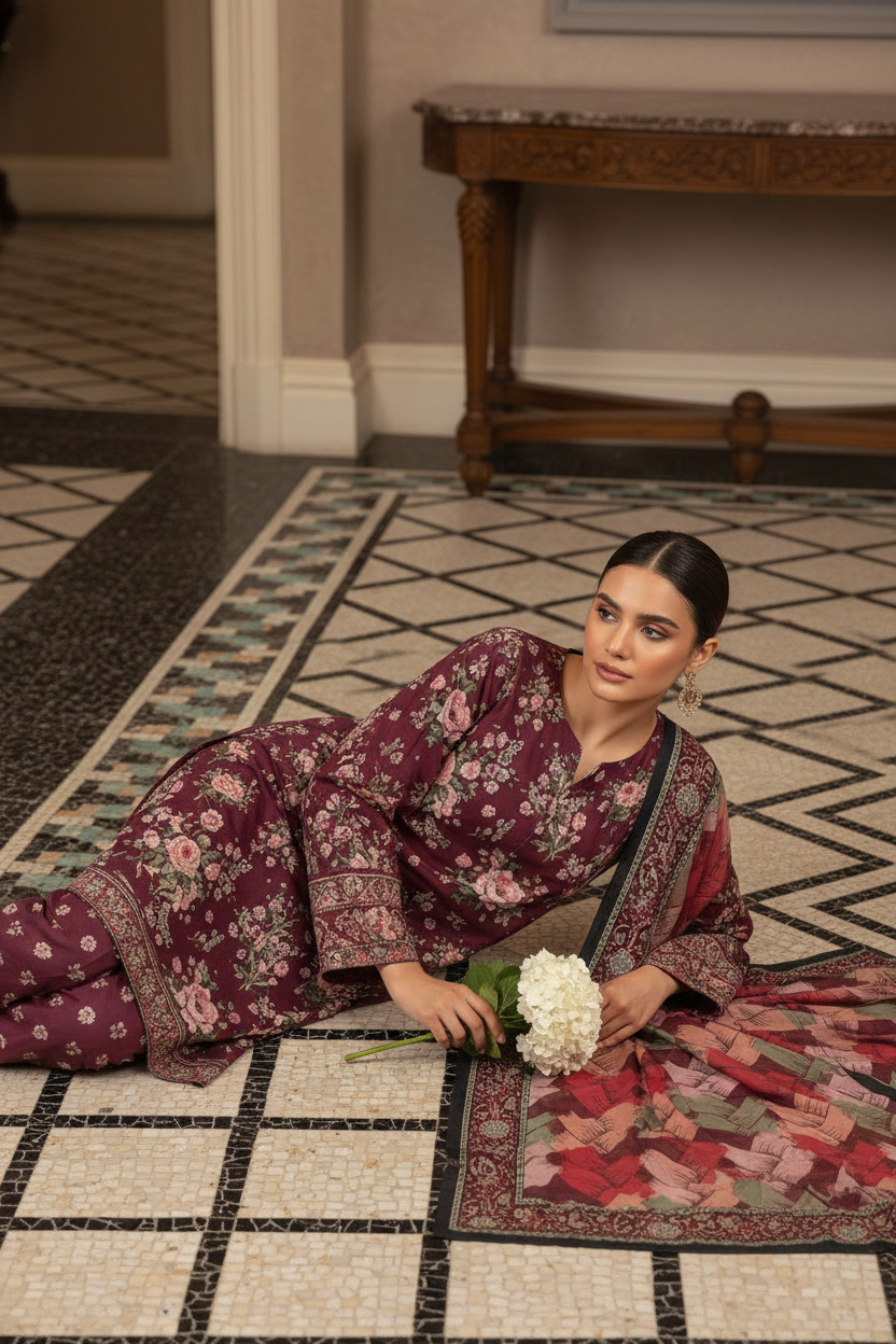 Rania’s Digital Cotton Mix & Match 3-Piece Suit RNS-DCT-MM-329 - Image 3