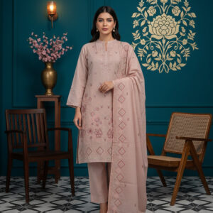 Rania’s Slub Lawn Light Sequins Embroidered 3-Piece Suit RNS-SLB-3PC-925