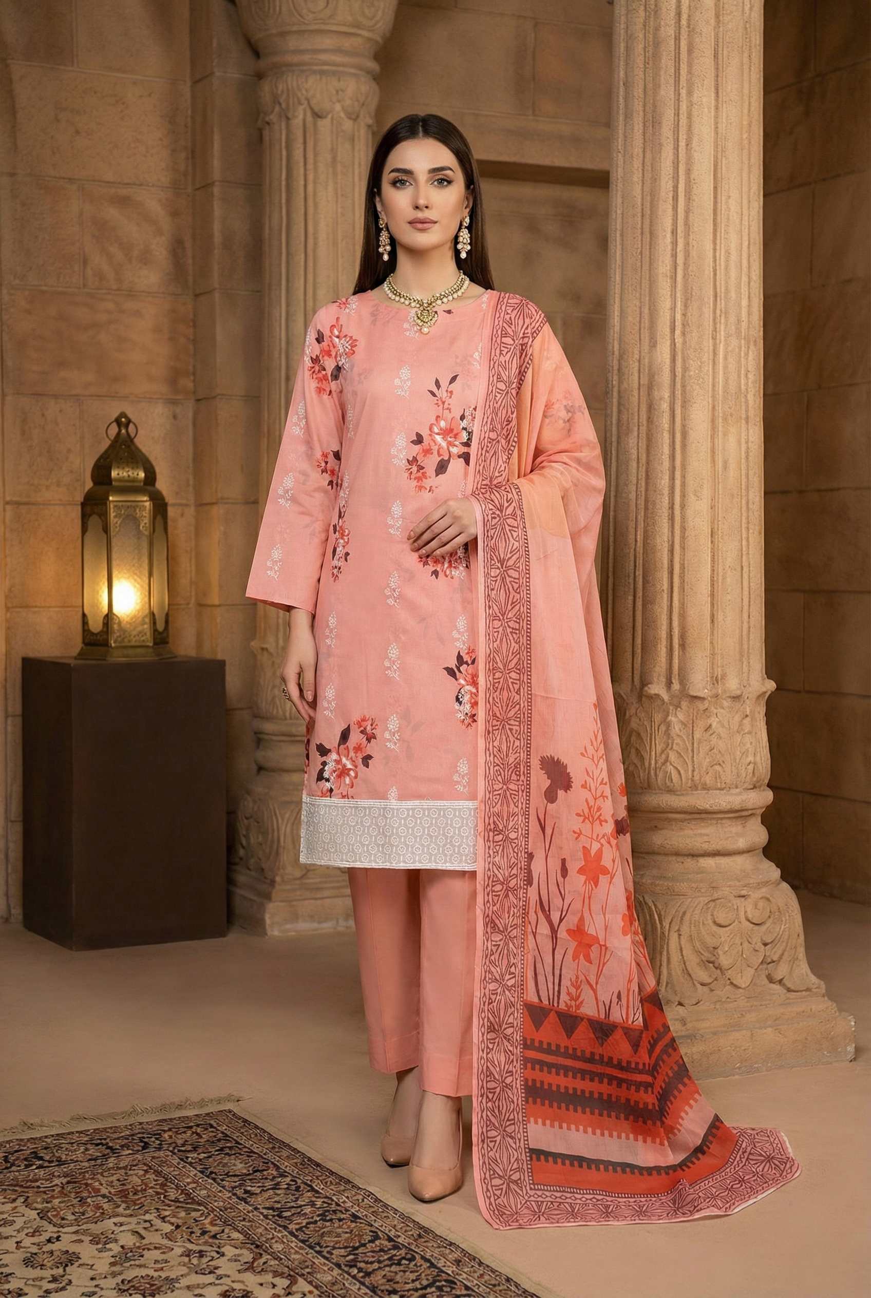 Rania’s Digital Lawn Schiffli 3-Piece Suit RNS-DLS-3P-910