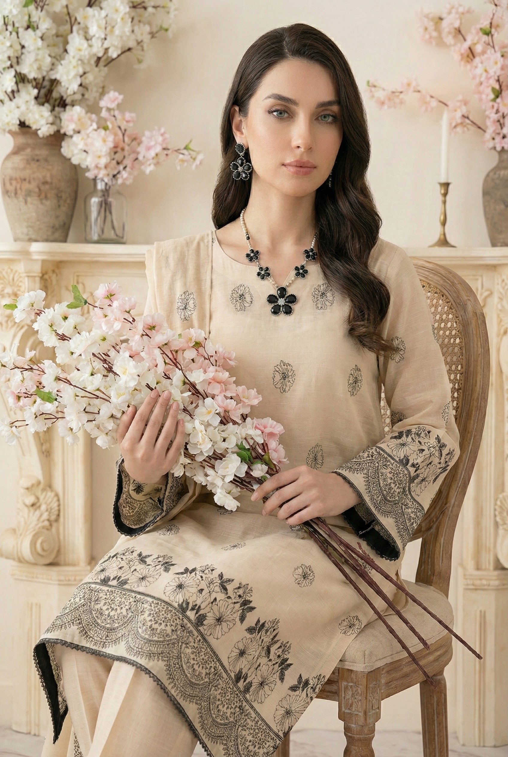 Rania’s Digital Look Brosha Jacquard 3-Piece Suit RNS-BRJ-3P-508