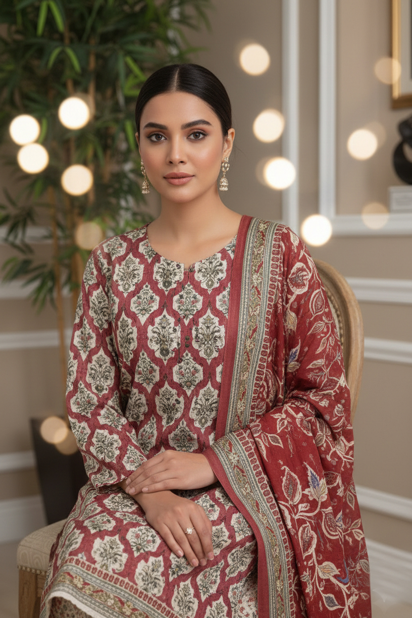 Rania’s Elegant Slub Lawn 3-Piece Suit RNS-DPC-3P-776