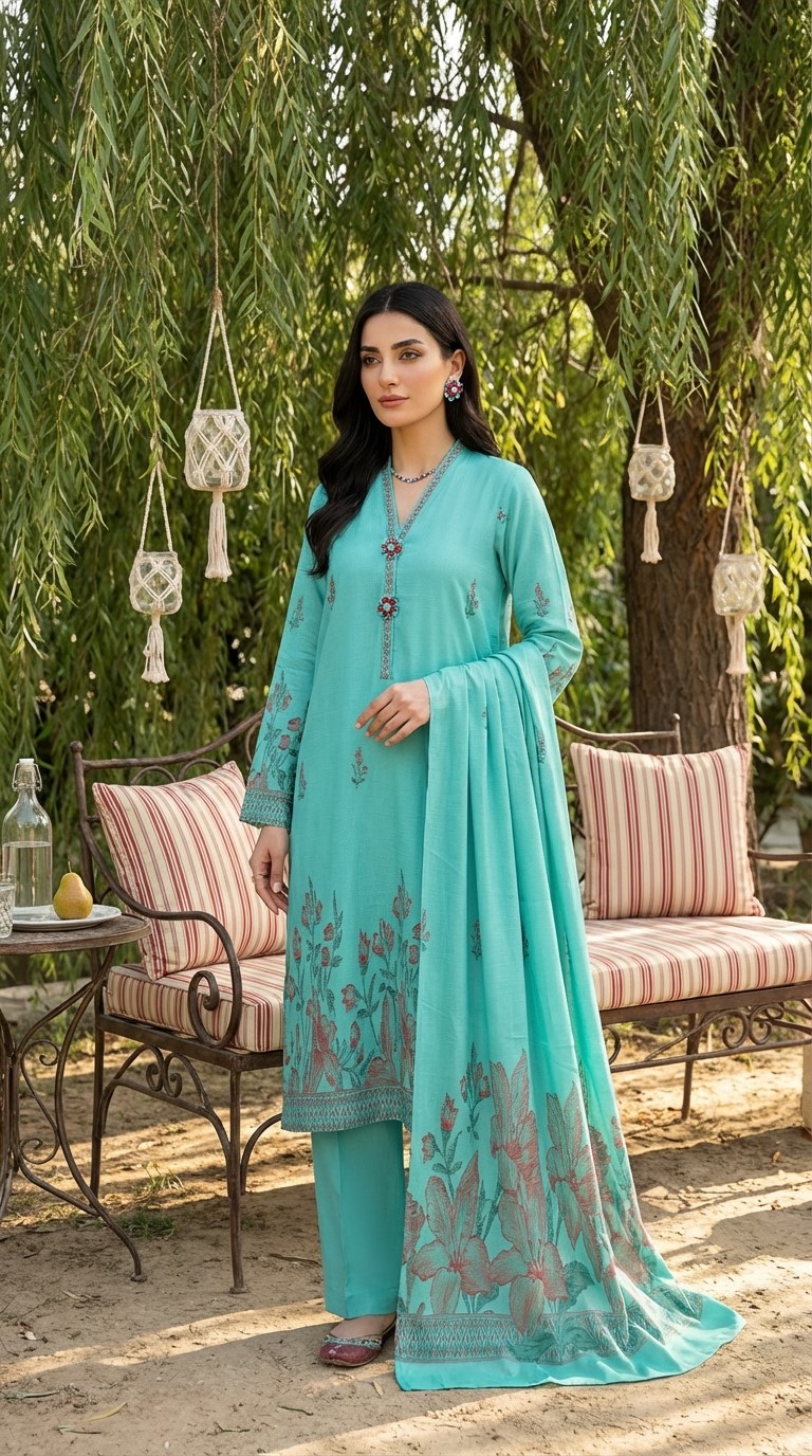 Rania’s Digital Brosha Jacquard Weave 3-Piece Suit RNS-DBJ-3P-739