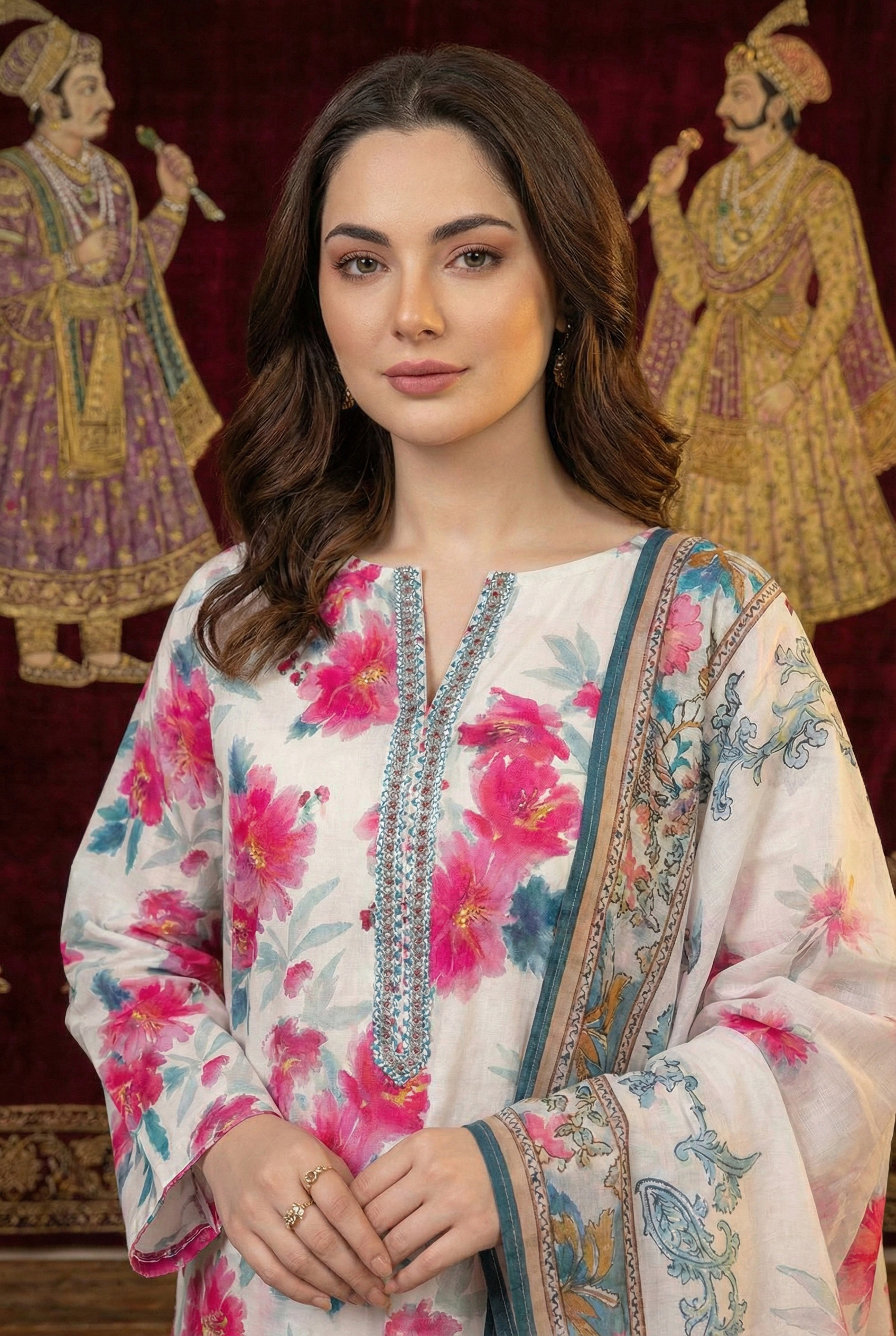 Rania’s Air Jet Cotton Digital Printed 3-Piece Full Suit RNS-AJC3-553