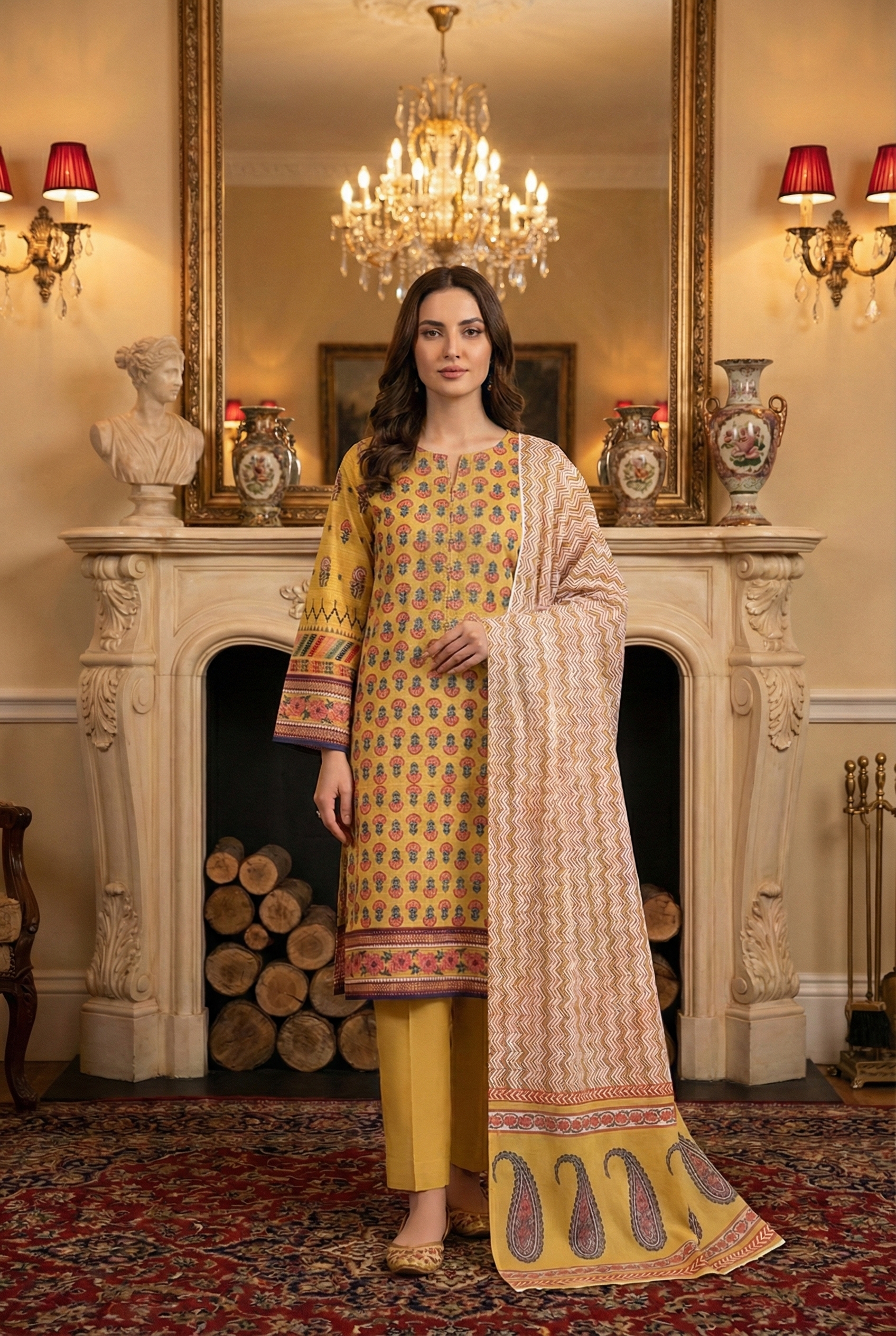 Rania’s Bana Dora Digital Panel 3-Piece Suit RNS-BDP-3P-219