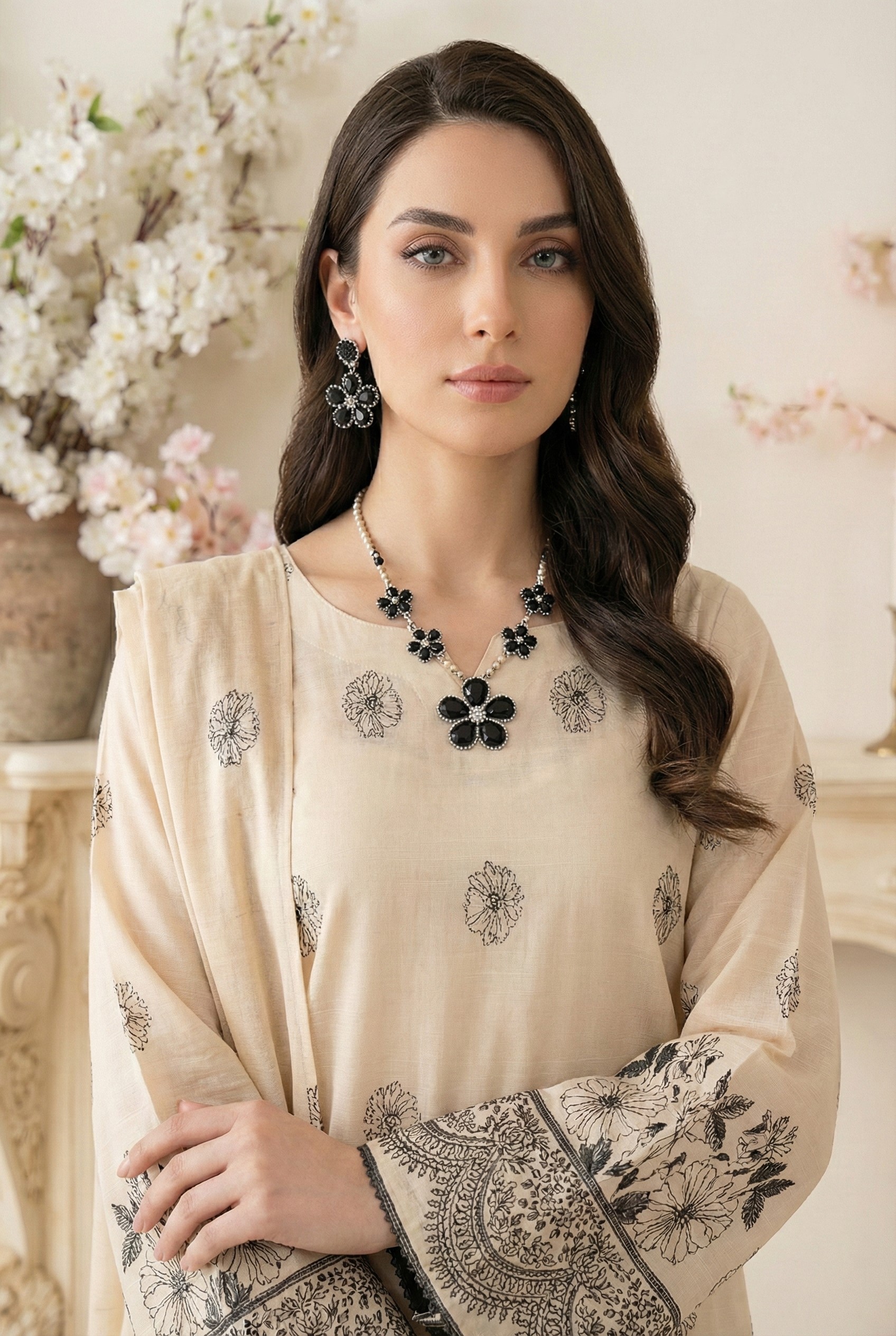 Rania’s Digital Look Brosha Jacquard 3-Piece Suit RNS-BRJ-3P-508