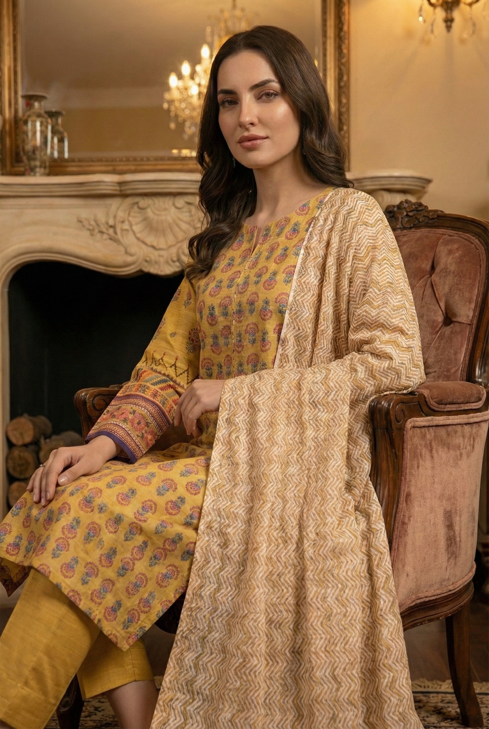 Rania’s Bana Dora Digital Panel 3-Piece Suit RNS-BDP-3P-219 - Image 3