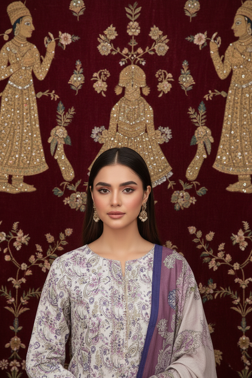 Rania’s Premium AirJet Cotton Digital Summer Suit RNS-AJC3-554