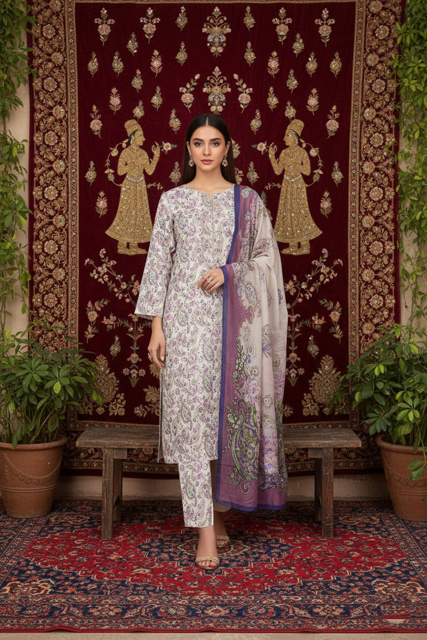 Rania’s Premium AirJet Cotton Digital Summer Suit RNS-AJC3-554