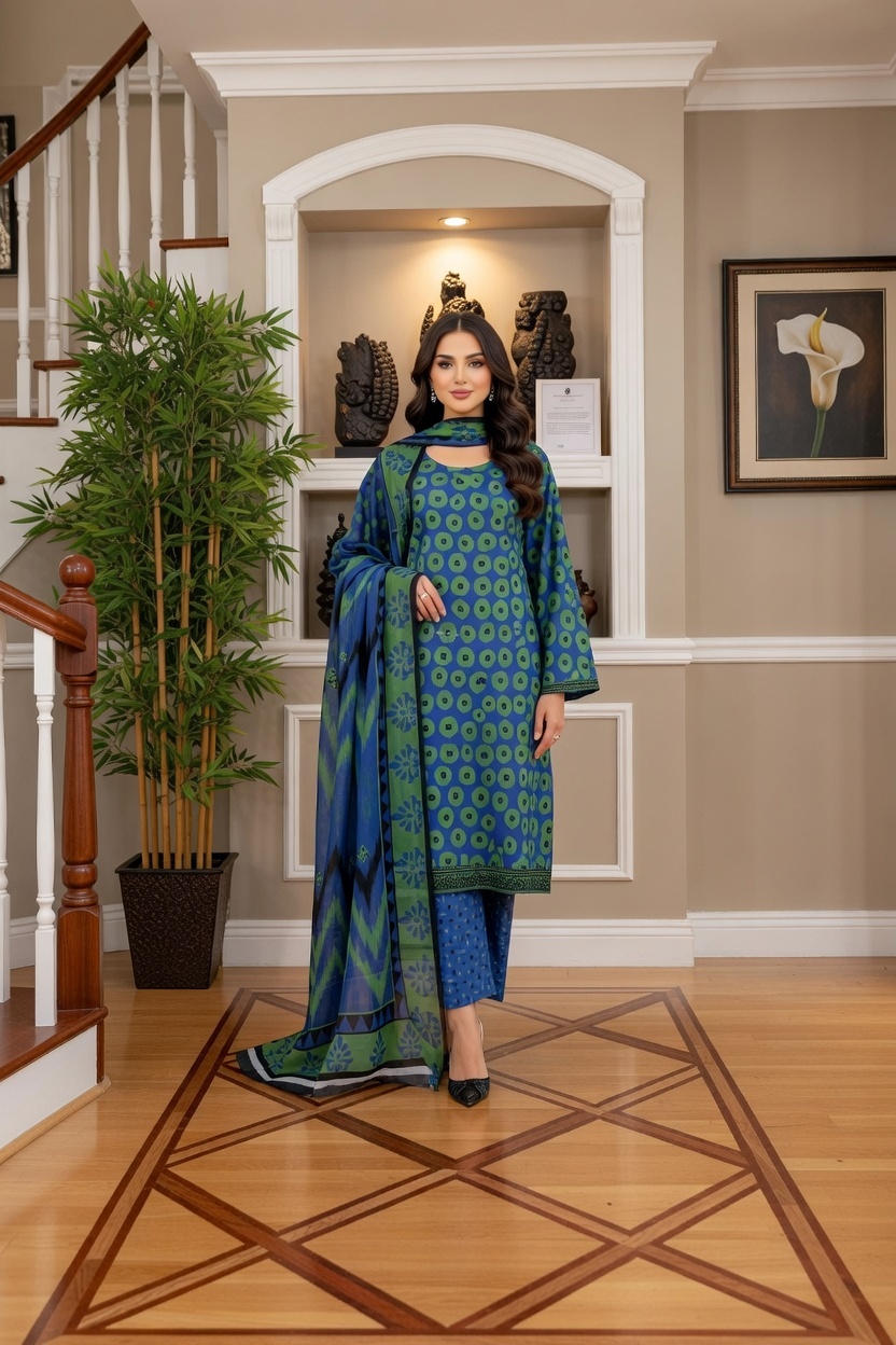 Rania’s Elegant Slub Lawn 3-Piece Suit RNS-DPC-3P-777