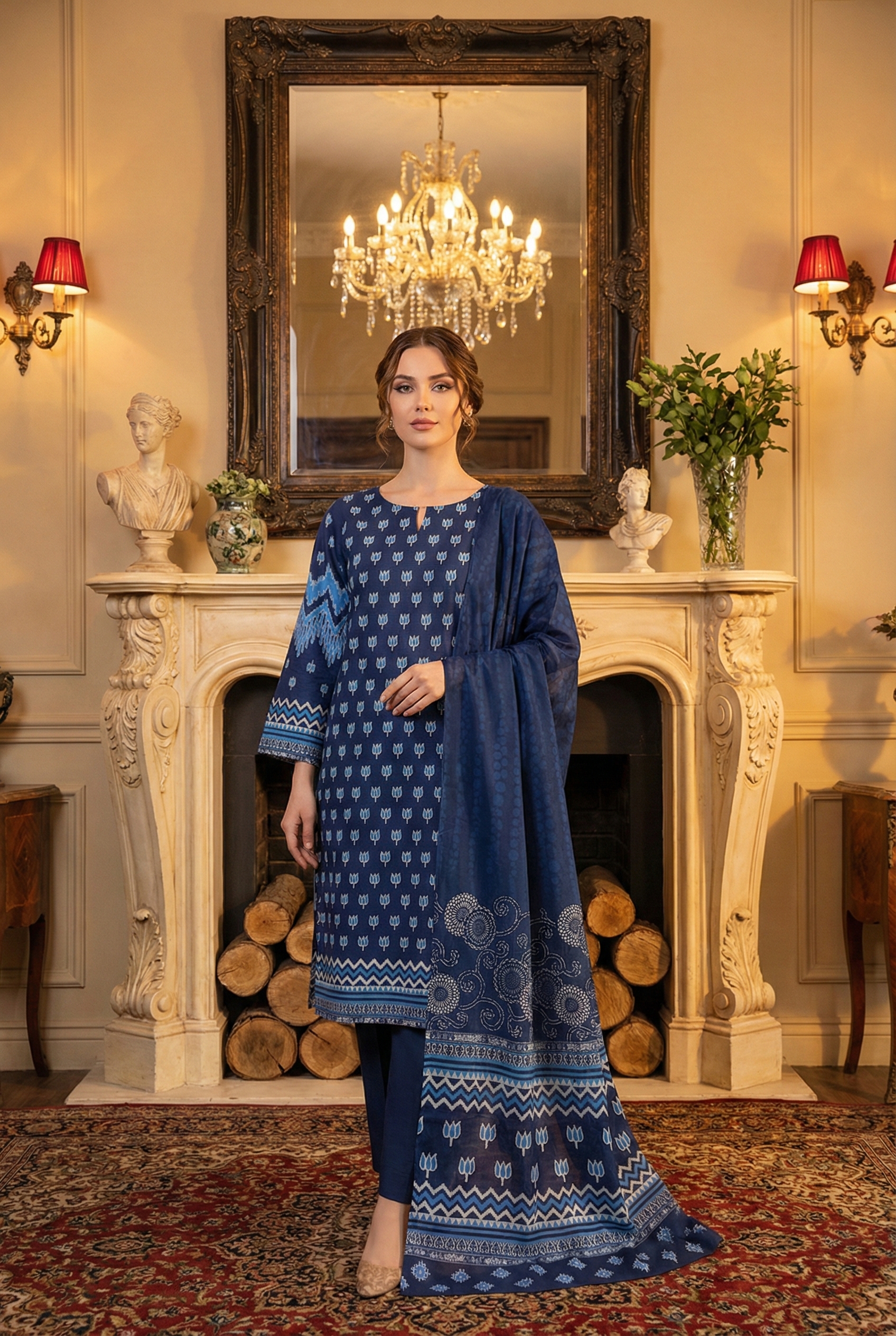 Rania’s Bana Dora Digital Panel 3-Piece Suit RNS-BDP-3P-220